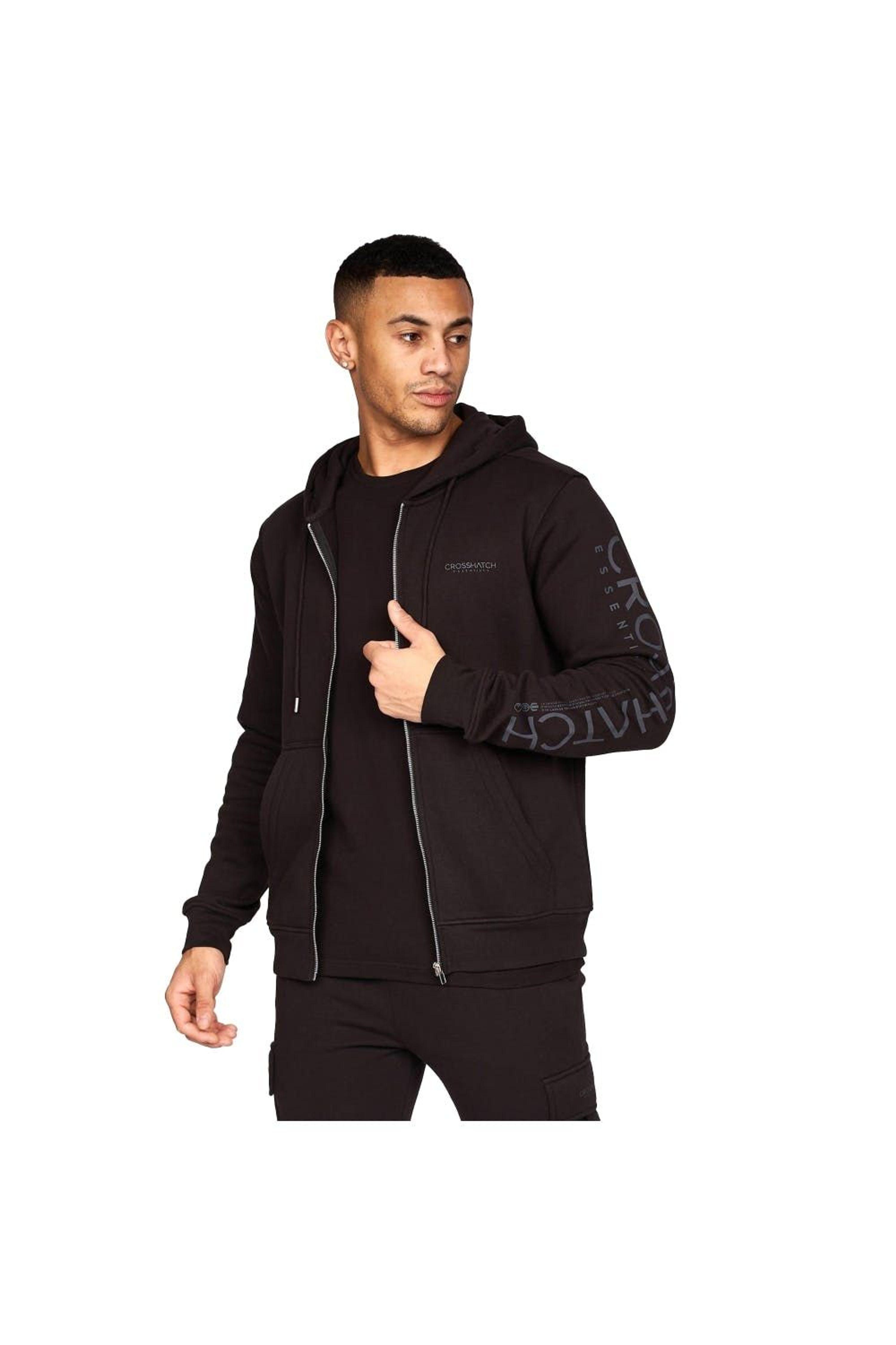 Crosshatch Hoodsmore Full Zip Hoodie in Black for Men | Lyst