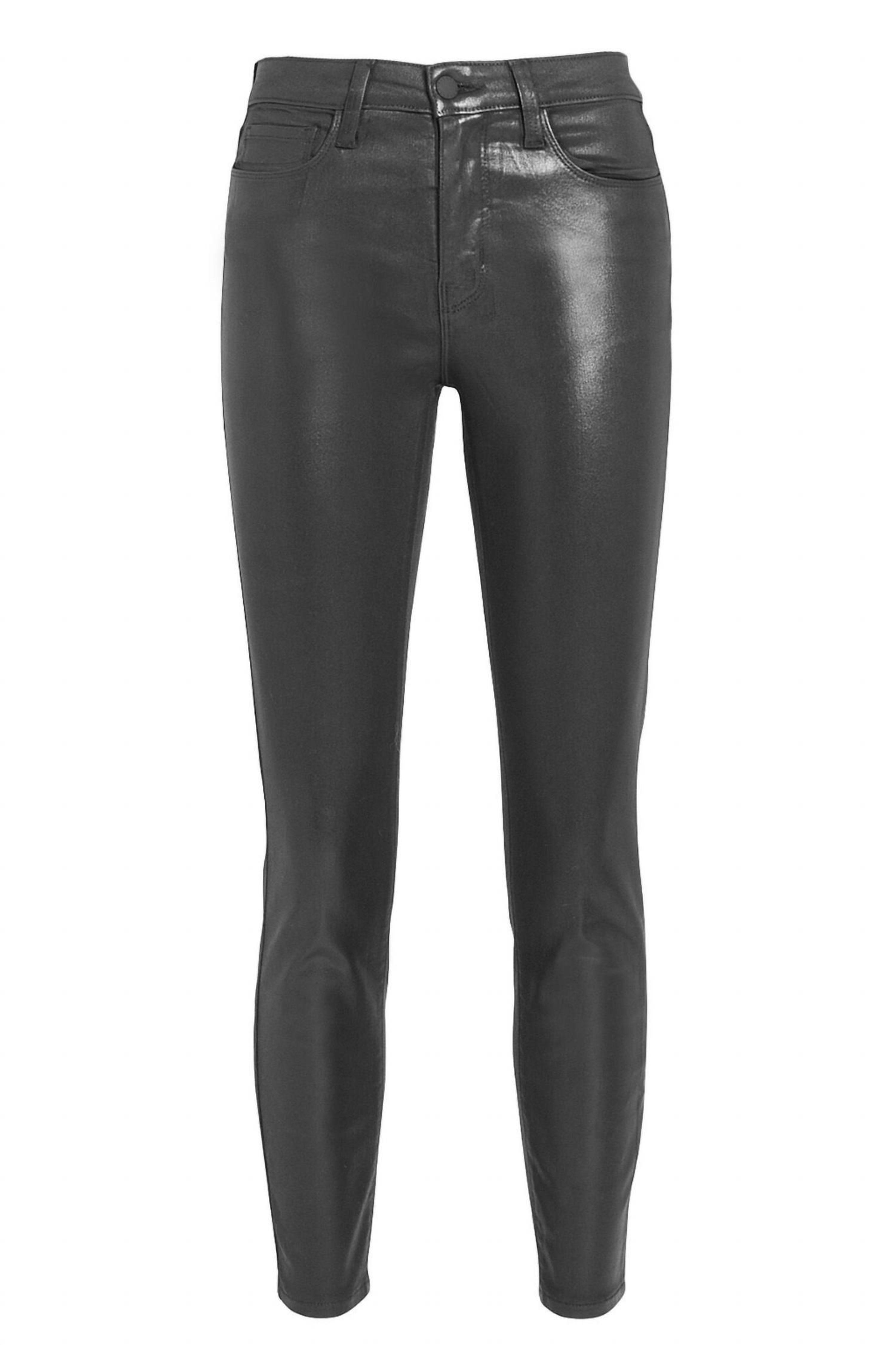 L'Agence Adelaide Skinny Leather Pant in Black