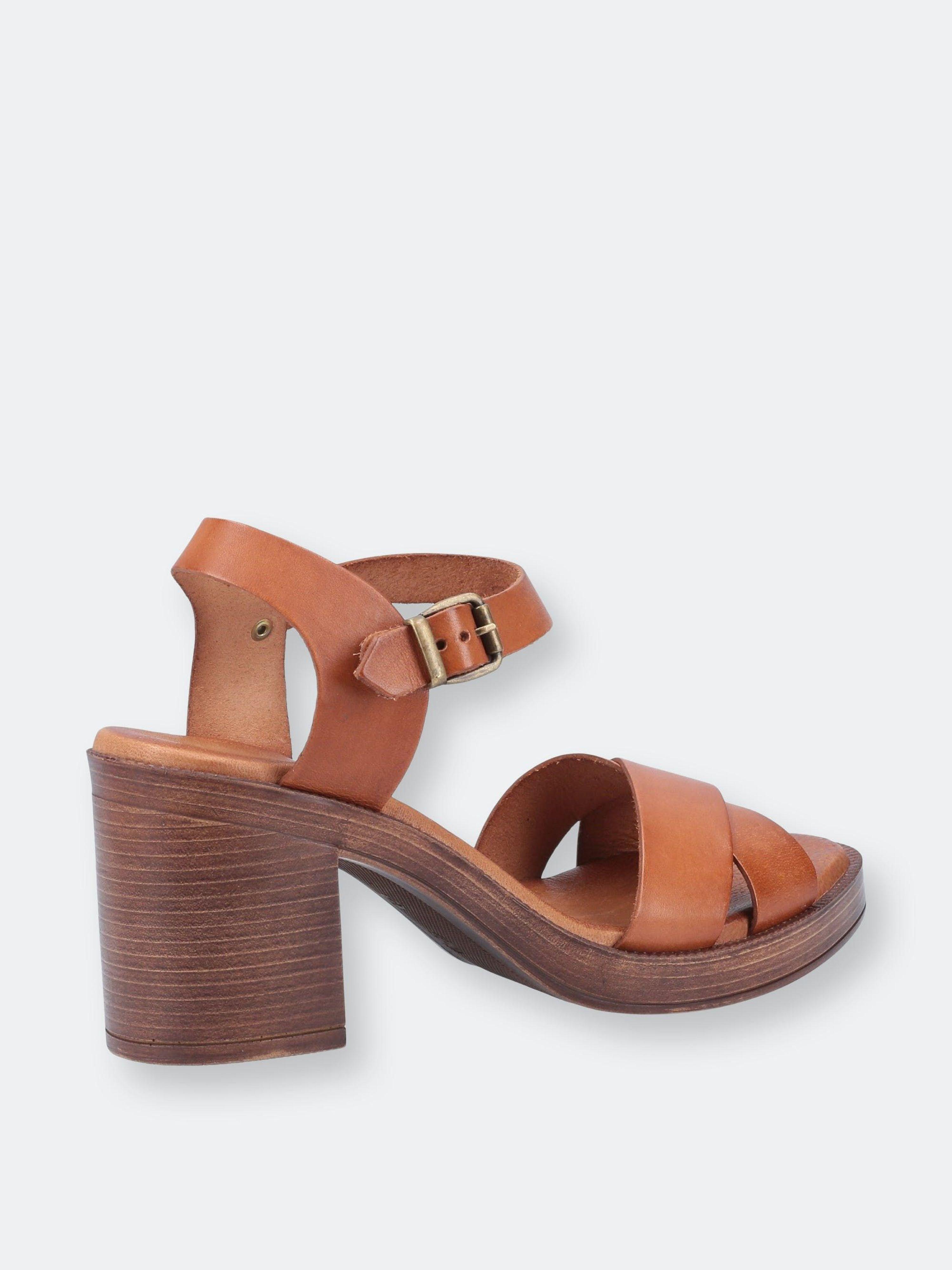 Hush Puppies Georgia Leather Heeled Sandals in Brown | Lyst