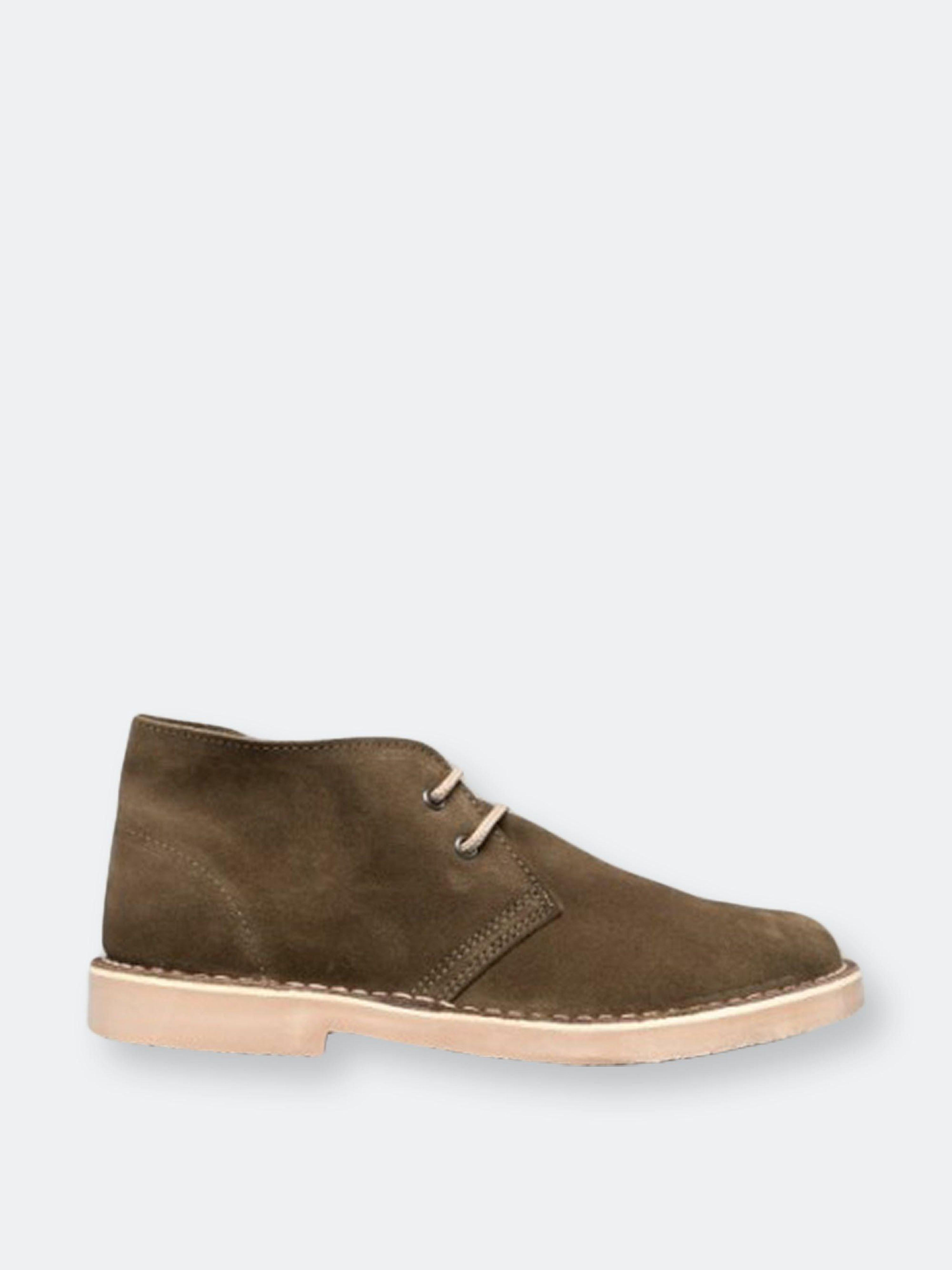 Roamers Real Suede Round Toe Unlined Desert Boots in Green | Lyst