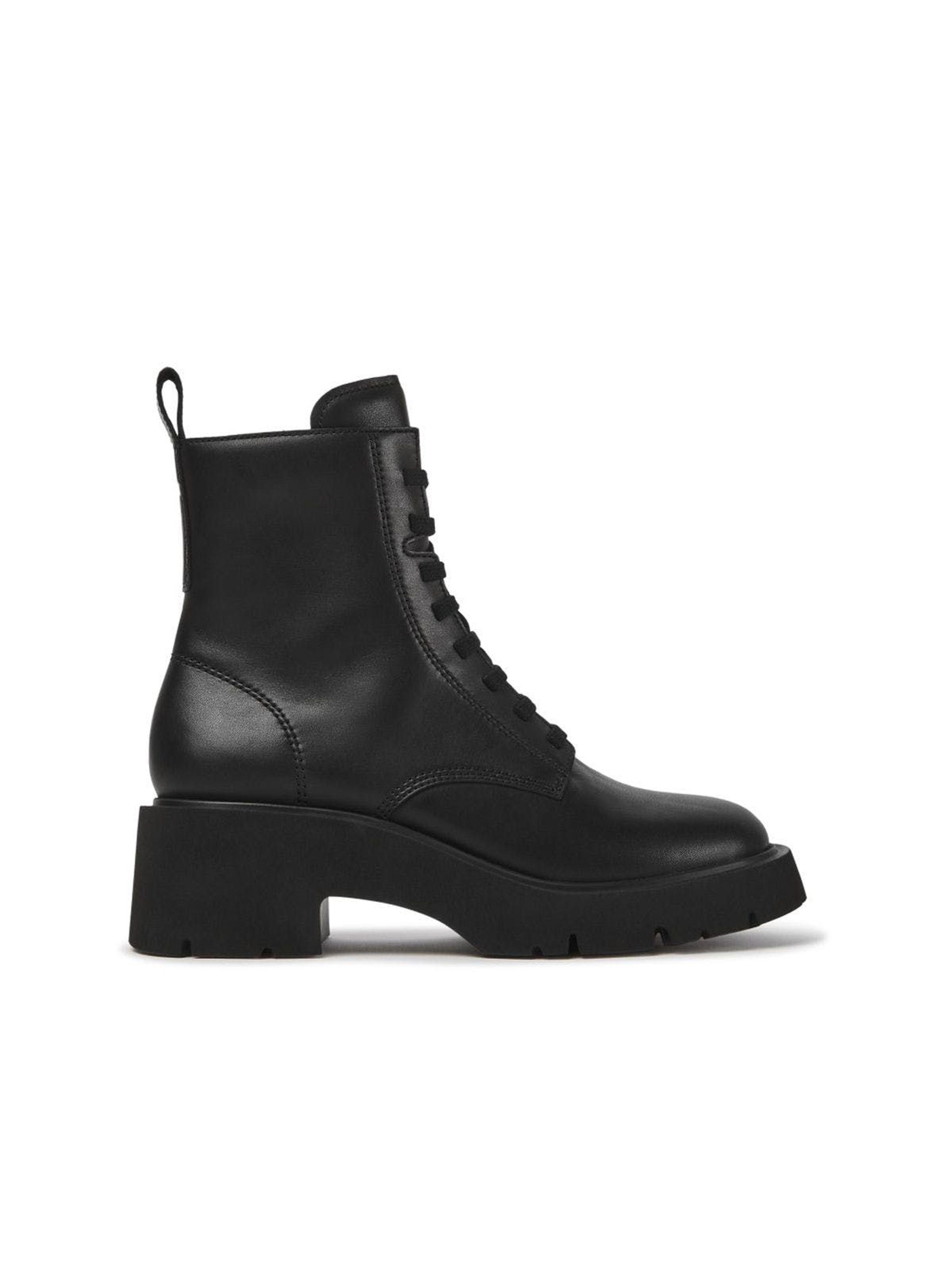 Camper Milah Leather Lace Up Boot in Black | Lyst