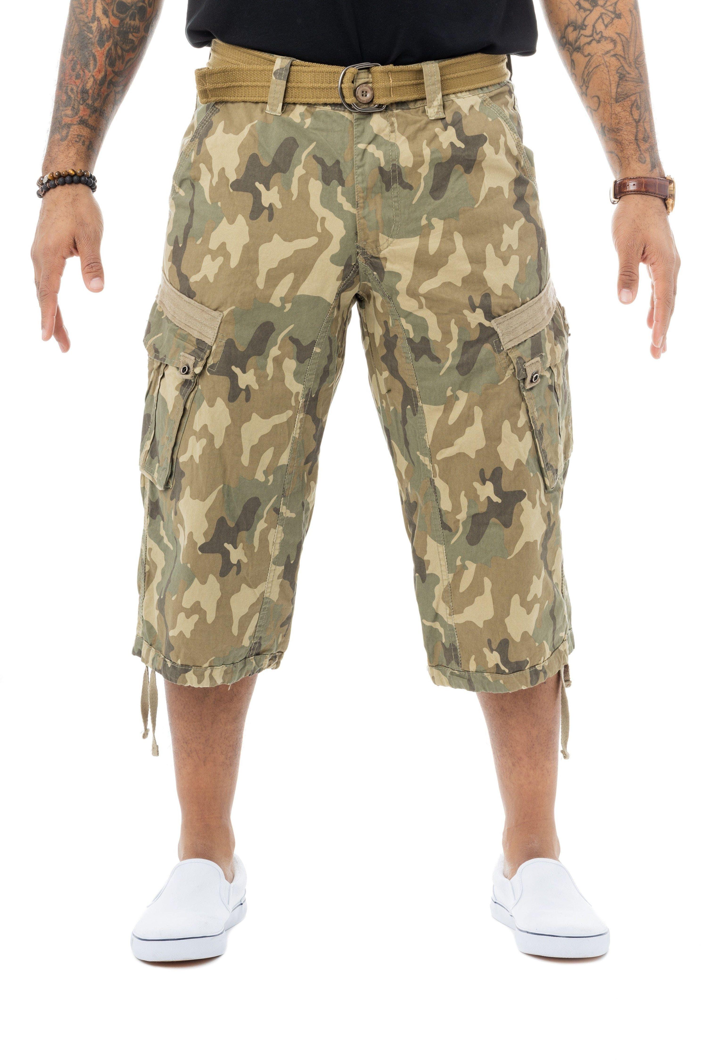 Xray Jeans X Ray Belted 18" Long Cargo Shorts With Draw Cord in Green for  Men | Lyst