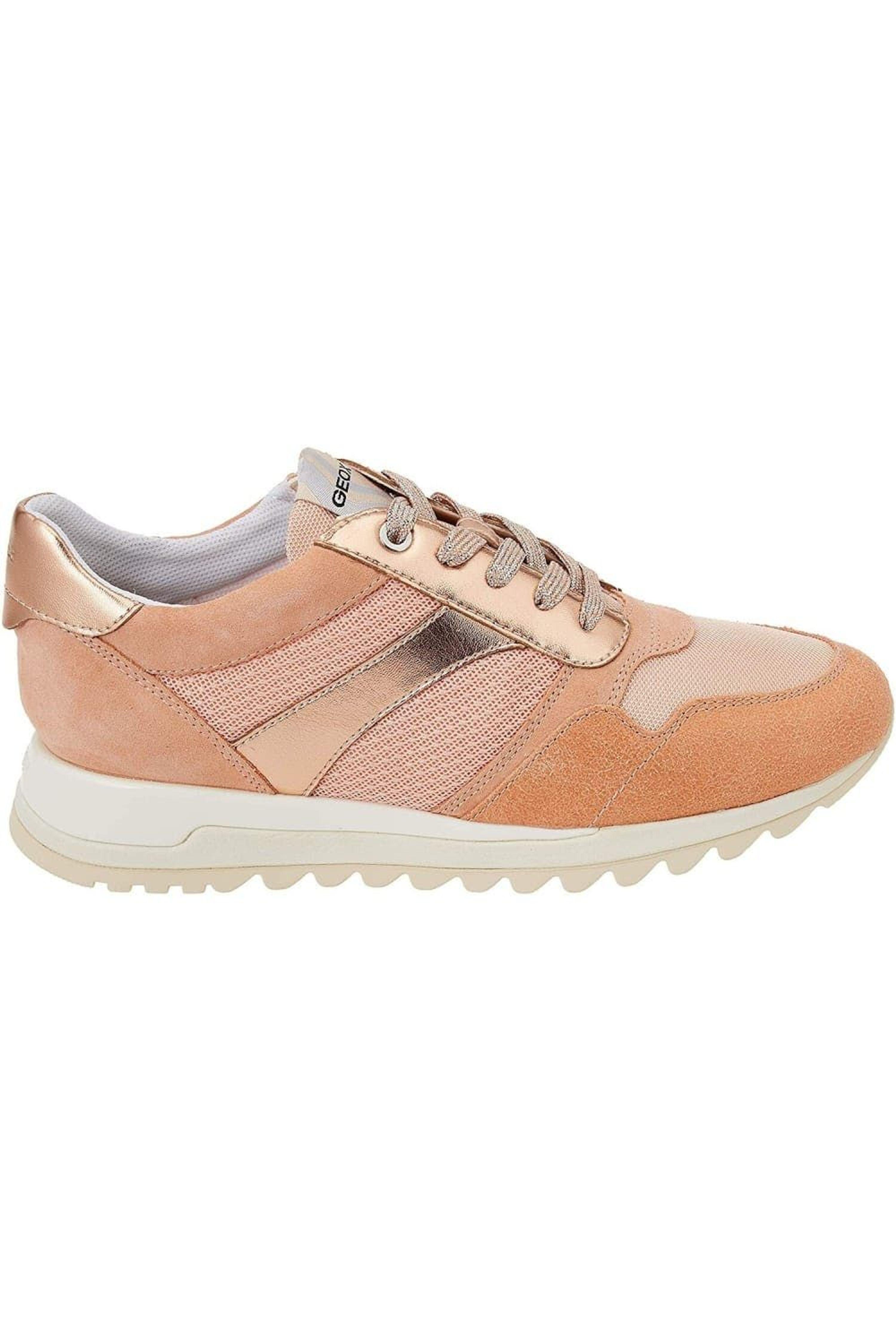 Geox Tabelya Leather Sneakers in Natural | Lyst