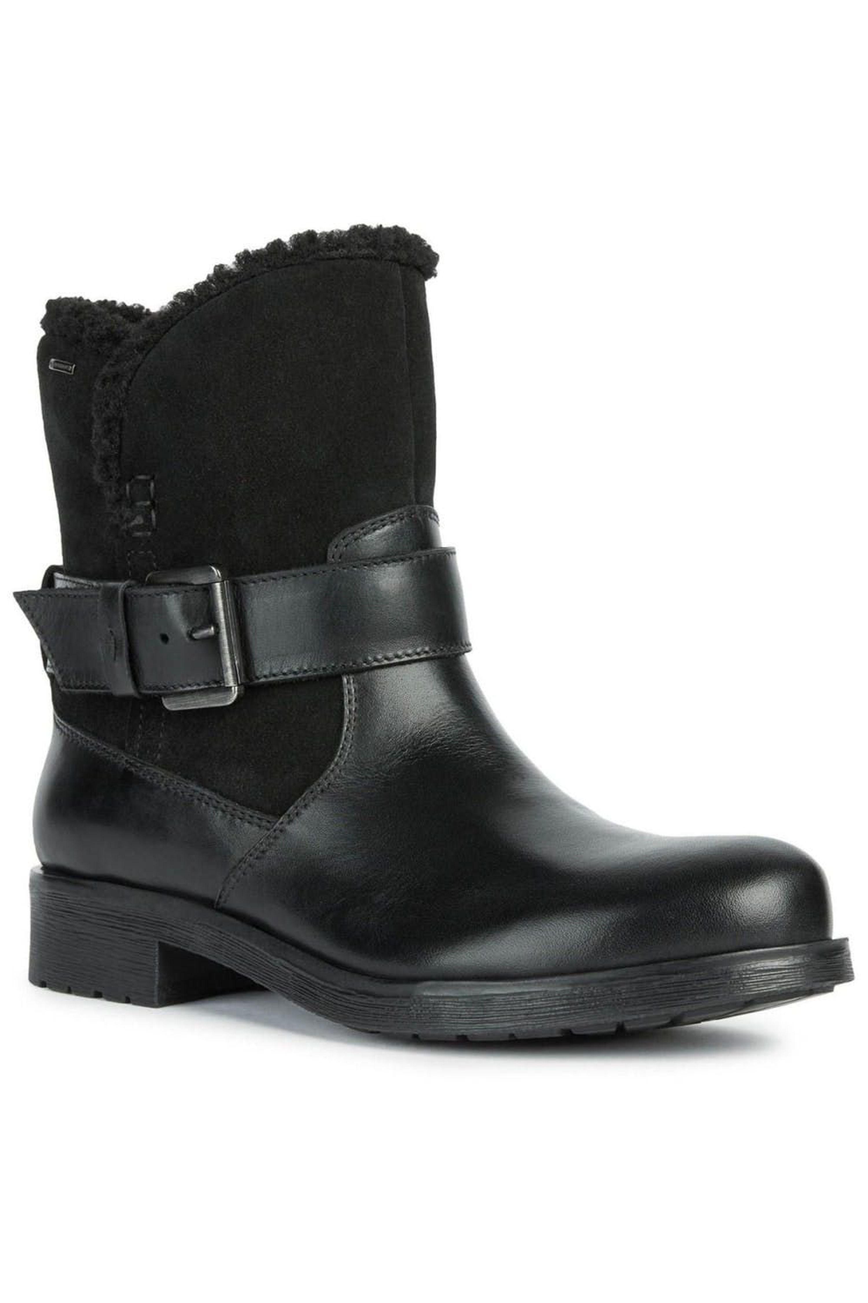 Geox Rawelle Nappa Leather Ankle Boots in Black | Lyst