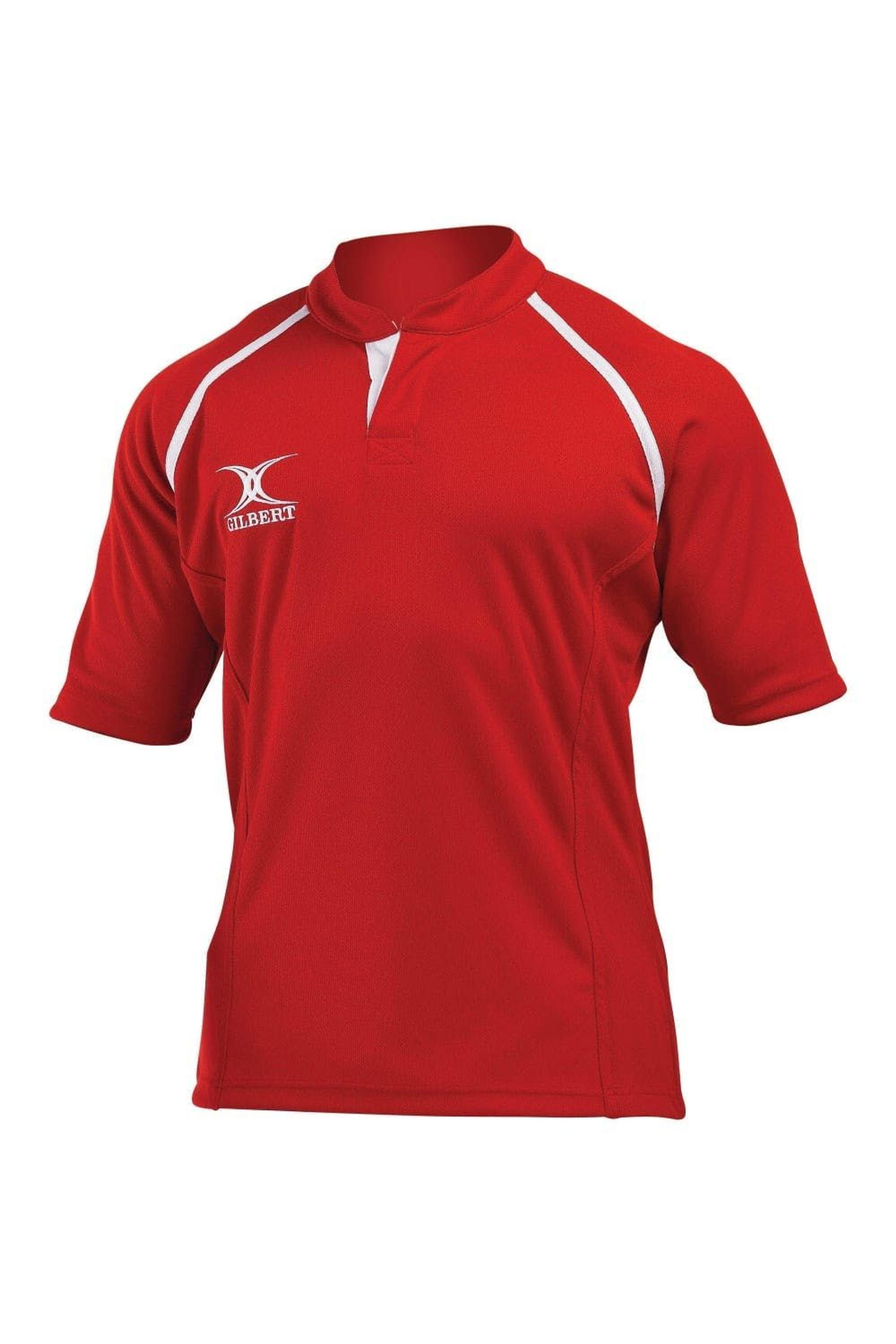 Gilbert Rugby Xact Short Sleeved Rugby Shirt in Red for Men | Lyst
