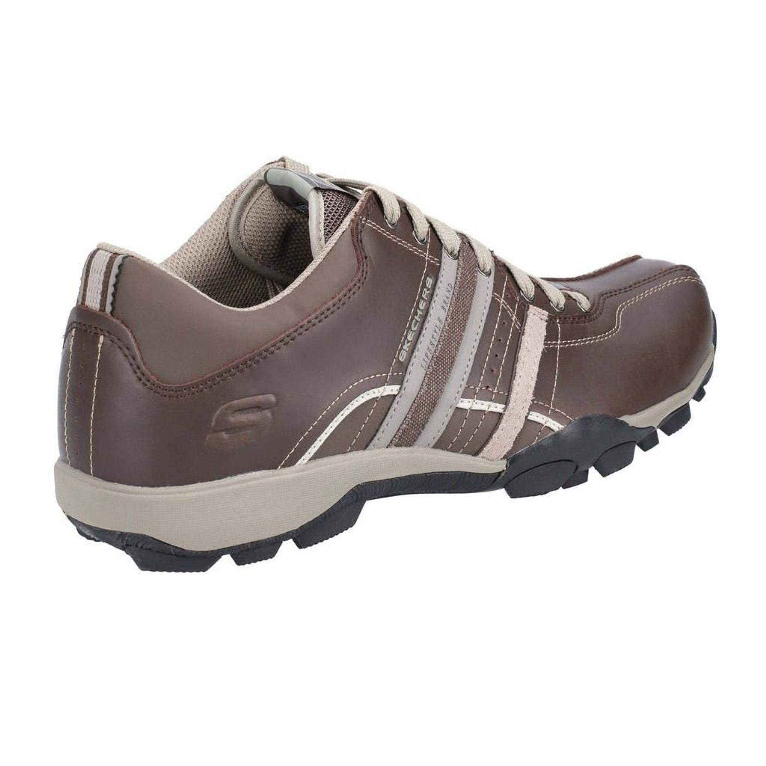 Skechers Tread Refresh Leather Lace Up Shoe in Brown for | Lyst