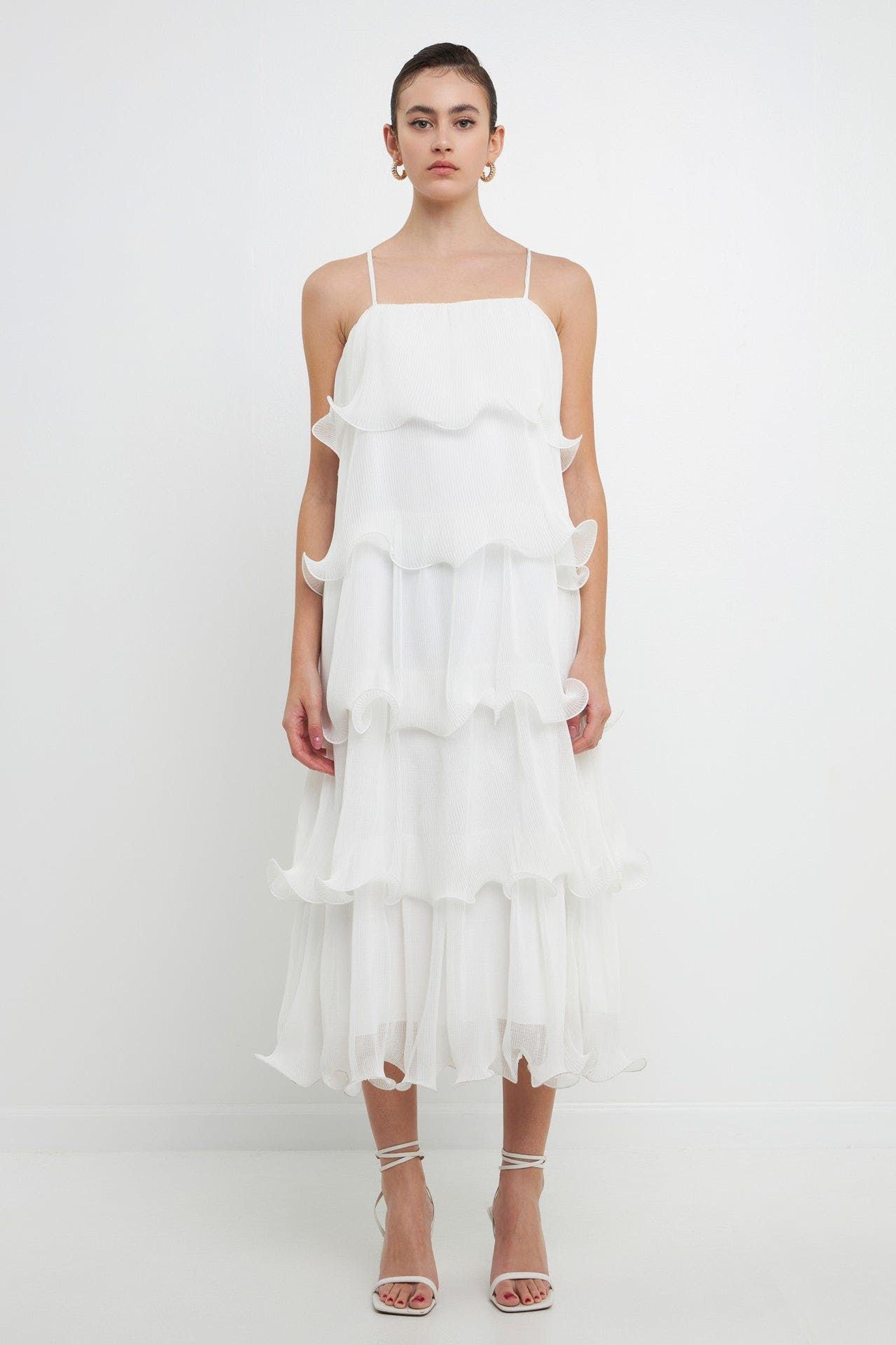 Endless Rose Tiered Midi Dress In White Lyst
