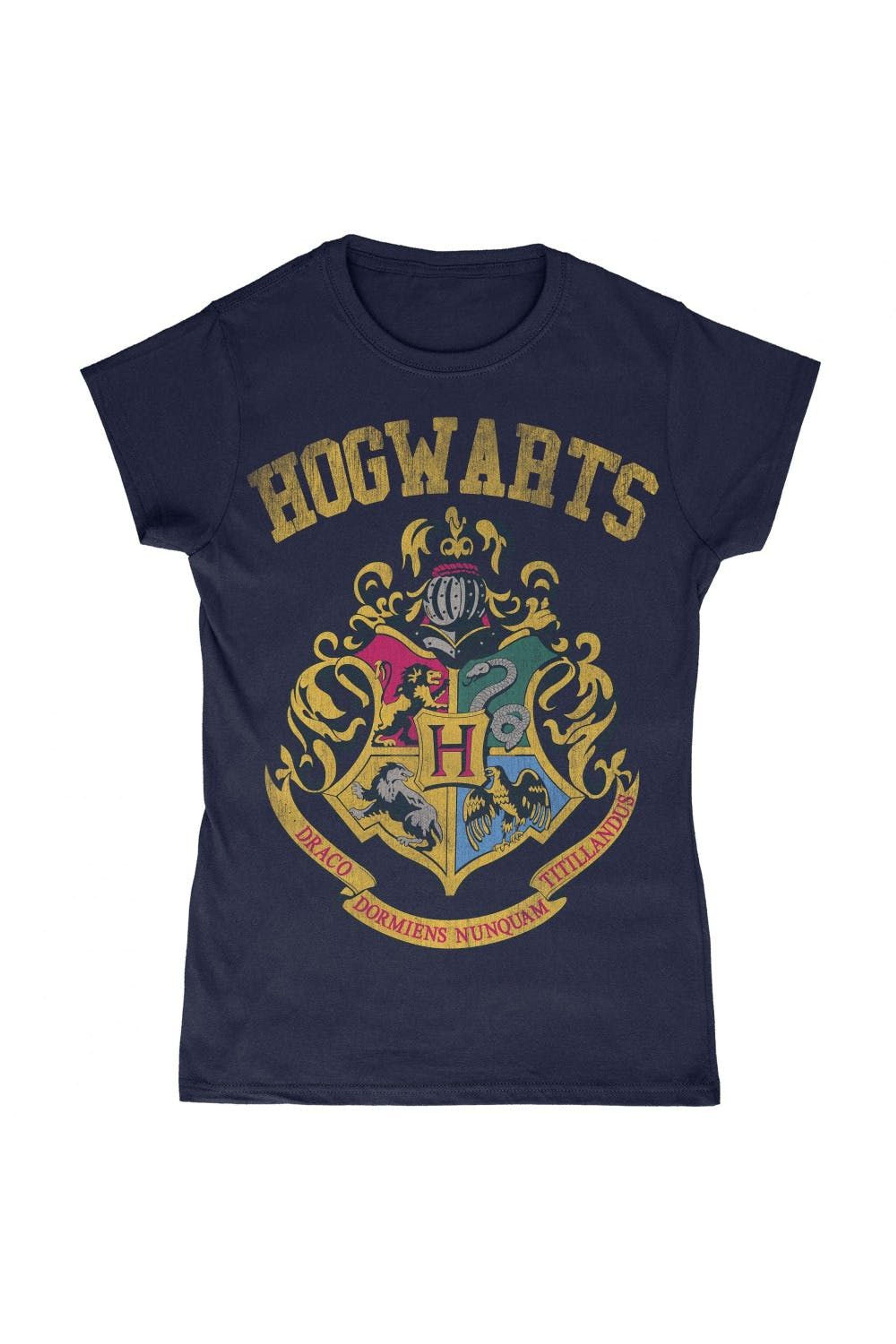 Harry Potter Hogwarts Crest T-shirt in Blue | Lyst