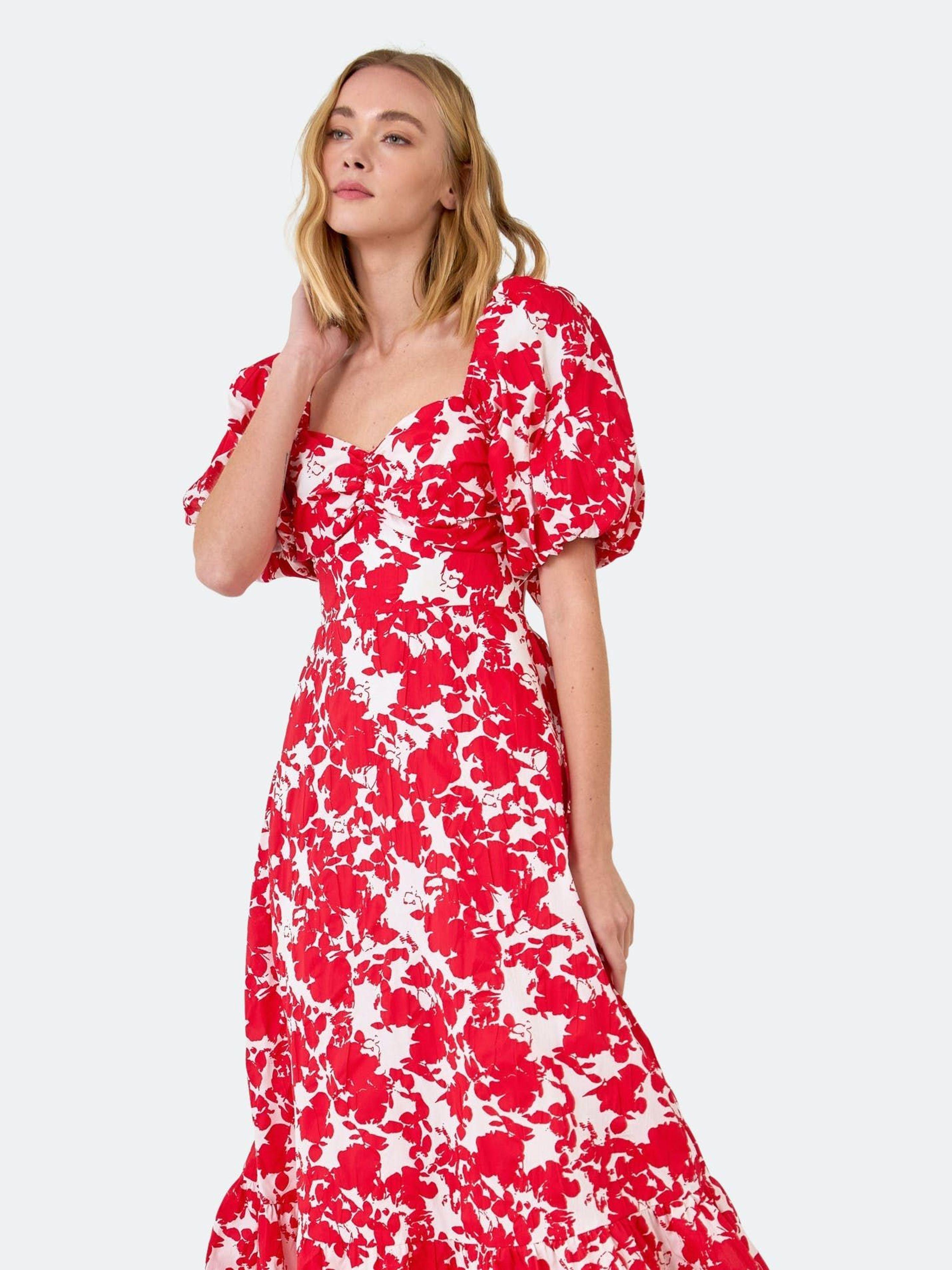 Free the Roses Floral Print Maxi Dress in Red | Lyst