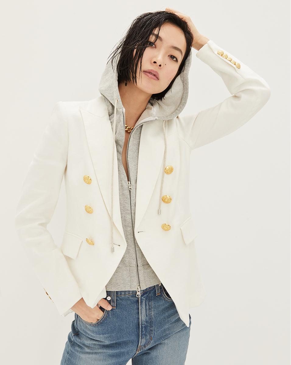 Veronica Beard Miller Linen Dickey Jacket + Hoodie Dickey in Natural | Lyst