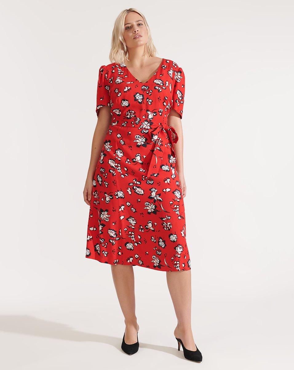 Veronica Beard Joia Floral Midi Dress in Red - Save 50% - Lyst