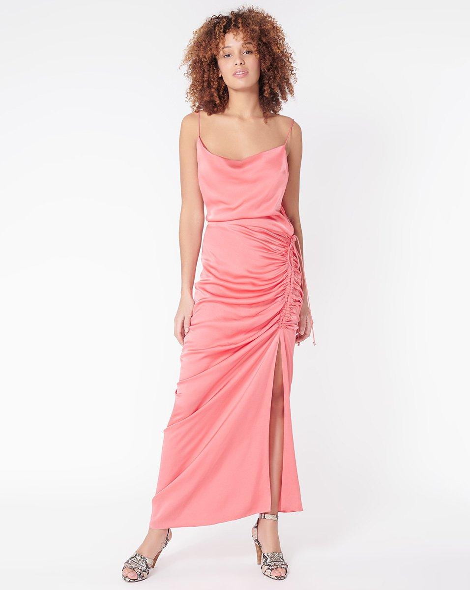 Veronica Beard Satin Natasha Dress in Coral (Pink) - Lyst