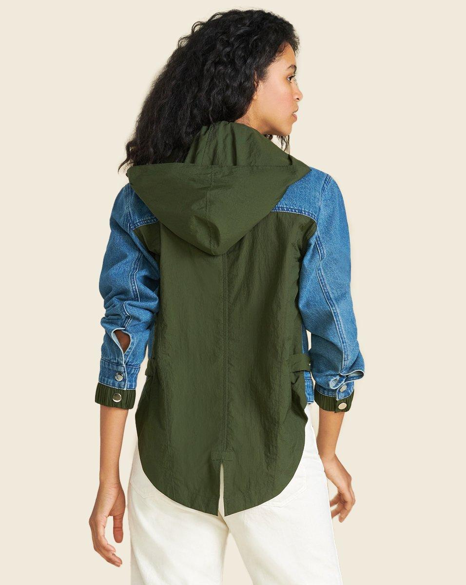 Veronica Beard Shani Mixedmedia Denim Jacket in Blue Lyst