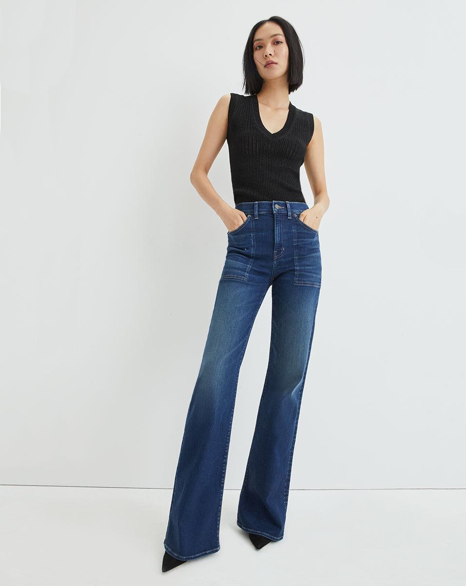 Veronica Beard Crosbie Wide-leg Jeans | Patch Pockets in Blue | Lyst