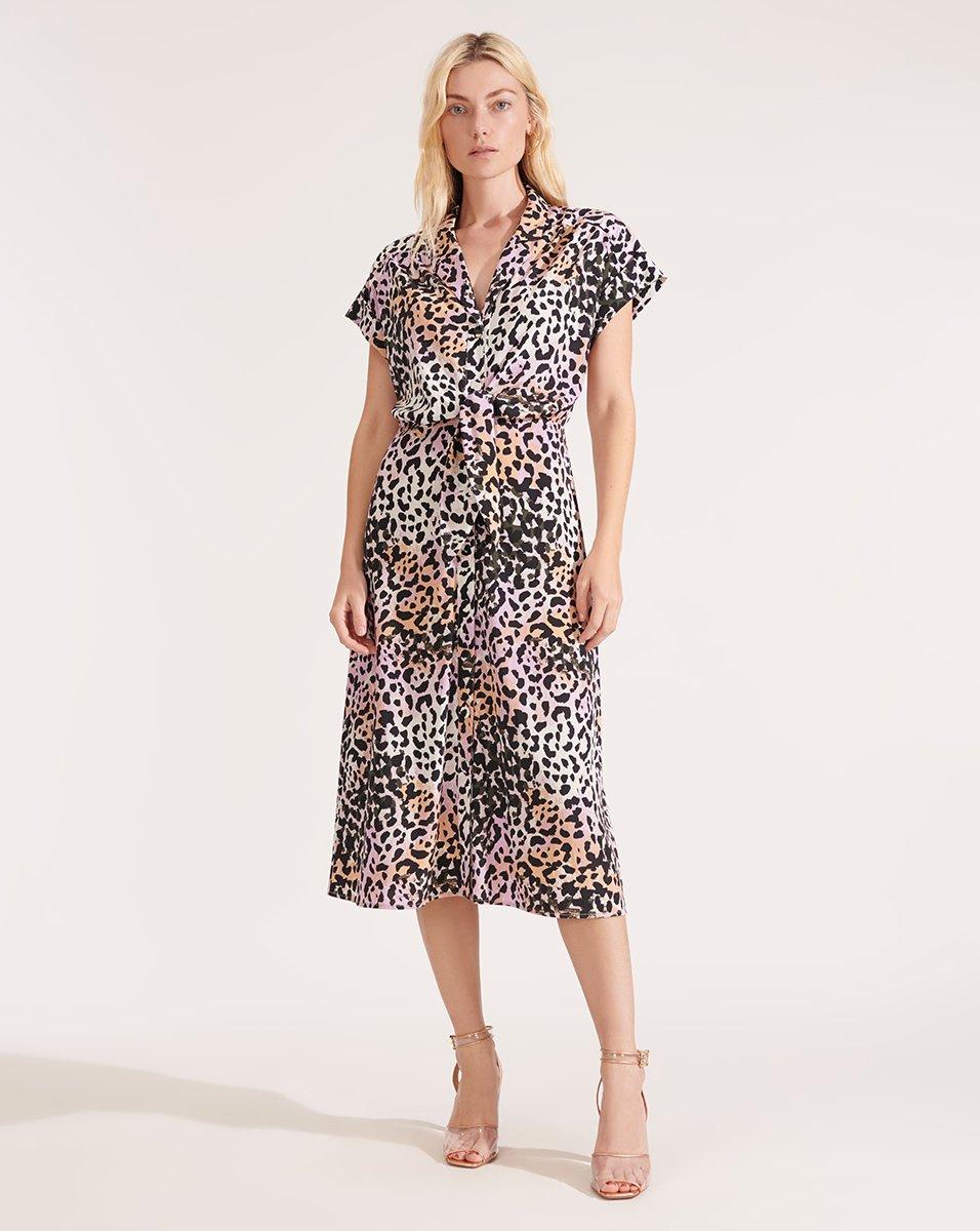 Veronica Beard Amani Watercolor Leopard Dress - Lyst
