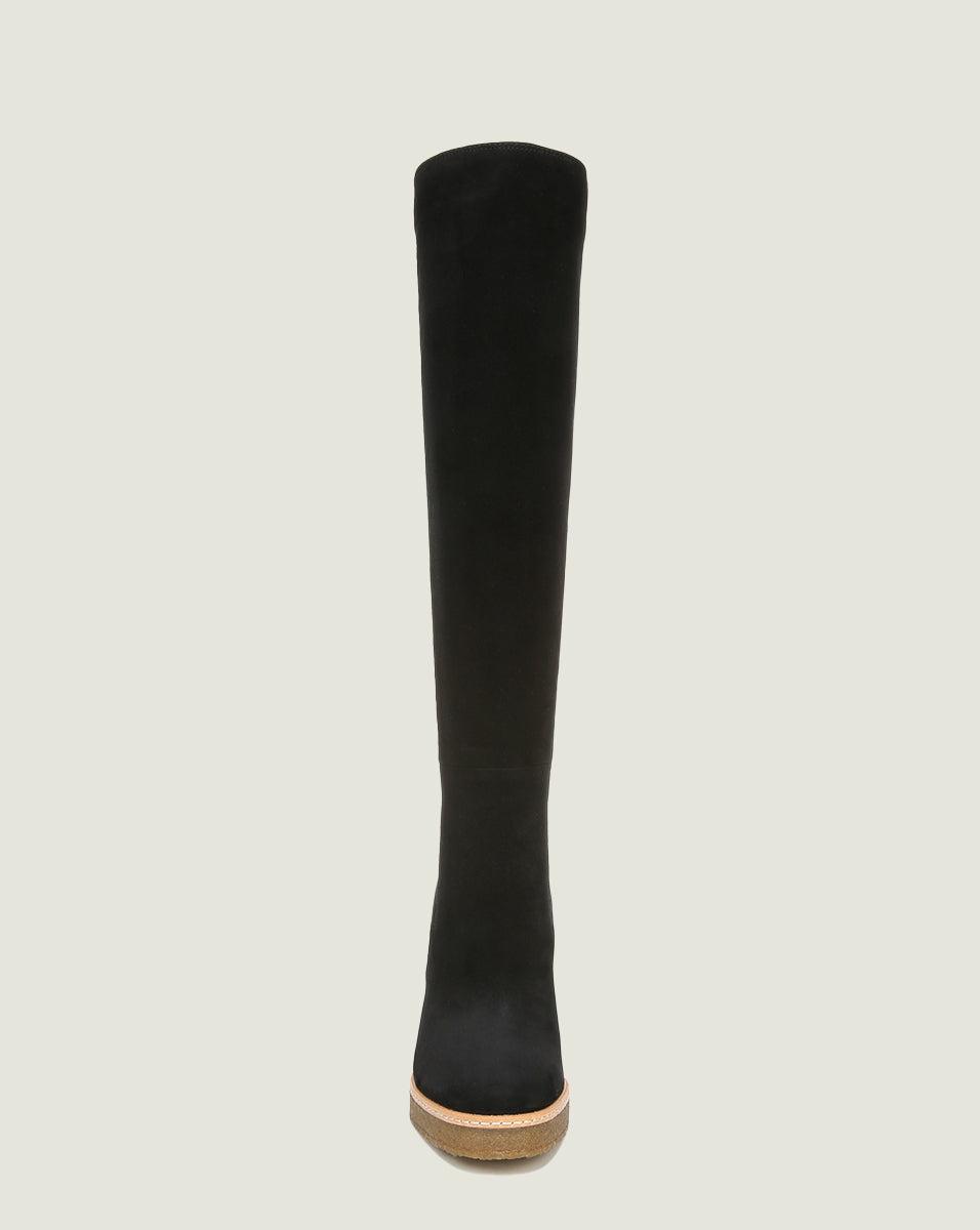 Veronica Beard Denim Andora Knee-high Wedge Boot in Black | Lyst