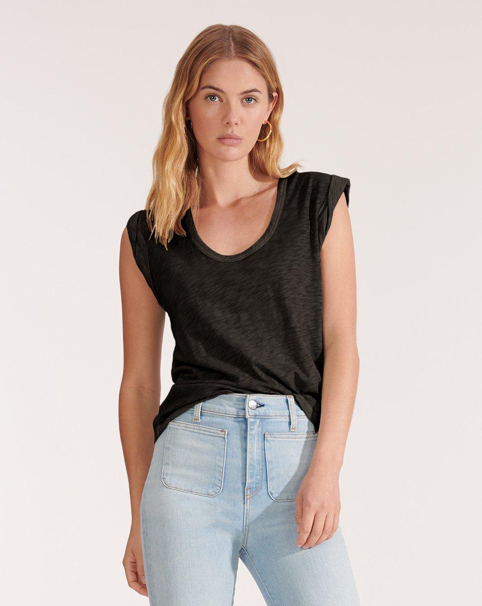 Veronica Beard Cotton Arion Muscle Tee in Charcoal (Black) - Lyst