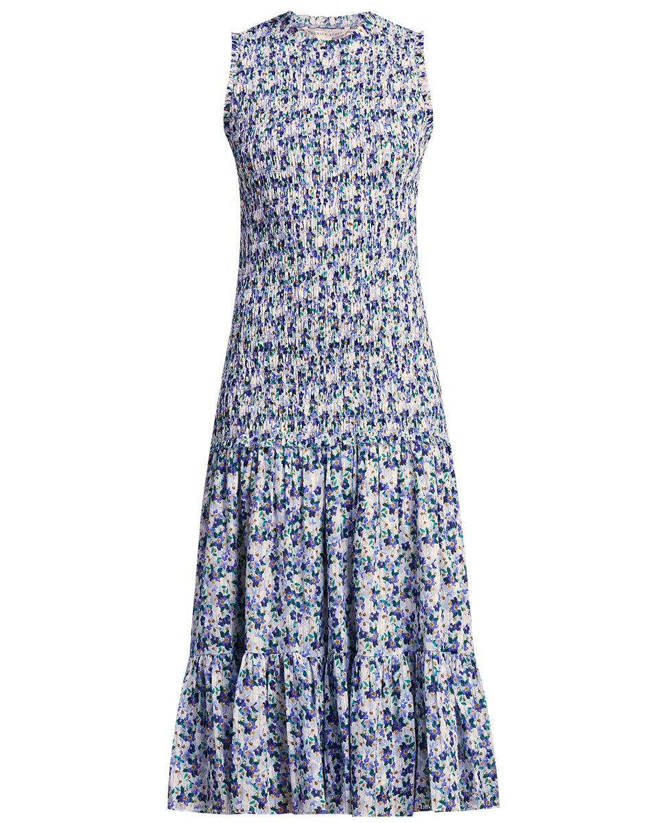 Veronica Beard Verena Smocked Dress in Blue | Lyst