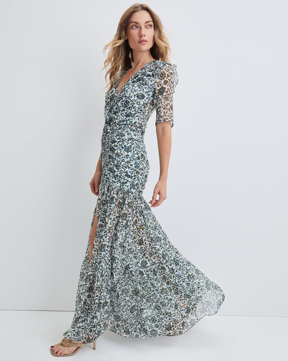 Veronica Beard Mick Floral Dress in White Lyst