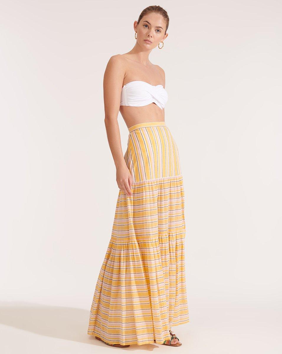 Veronica Beard Cotton Serence Striped Coverup Skirt Lyst