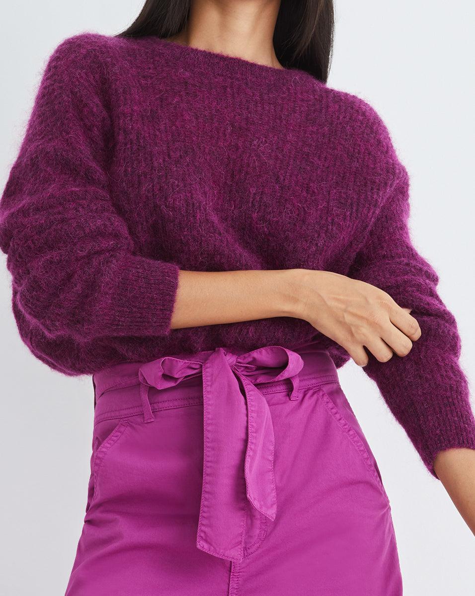 Veronica Beard Women's Melinda crew-neck Jumper - Purple - Jumpers