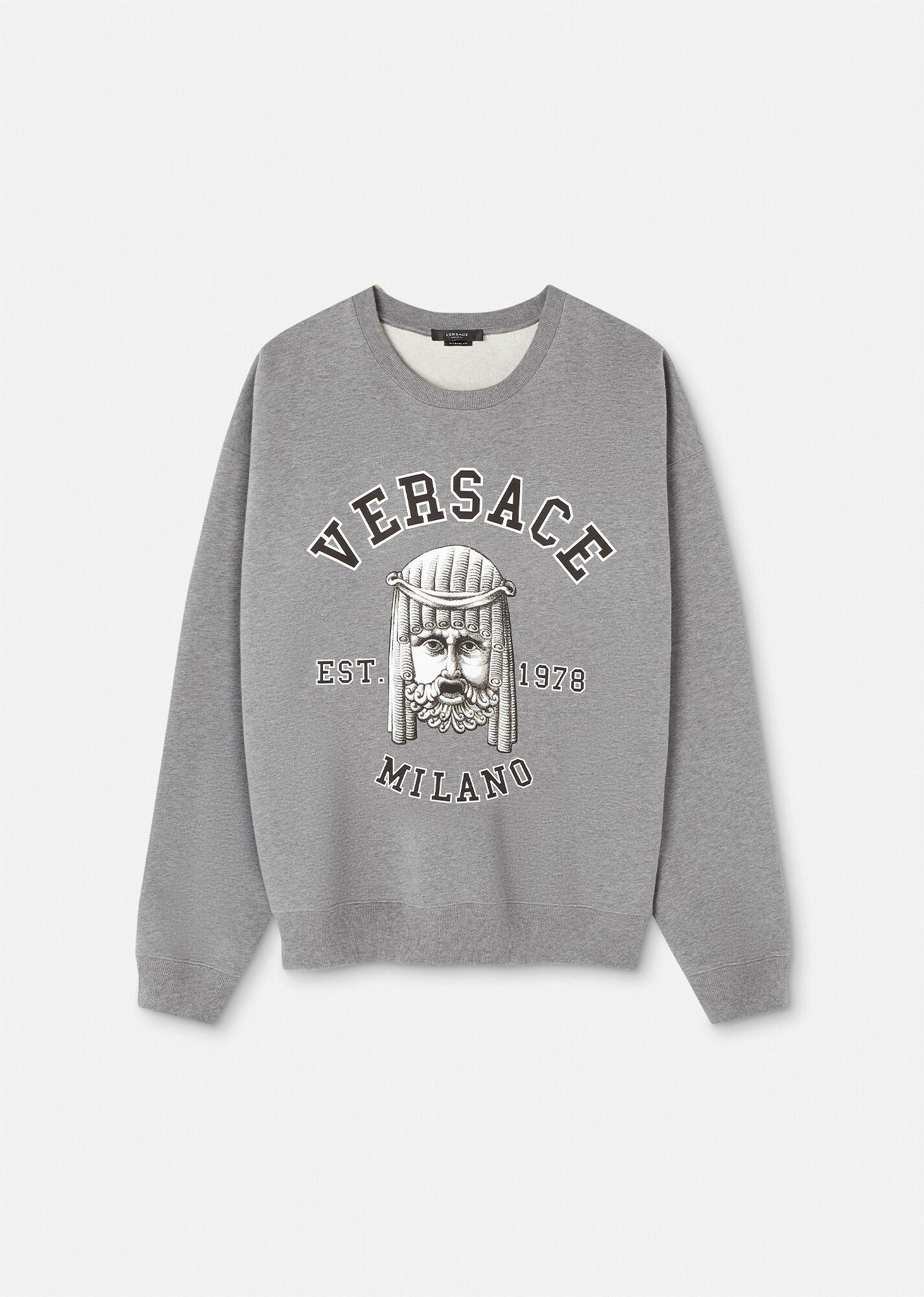 steno Overweldigend vergeetachtig Versace La Maschera Logo Sweatshirt in Gray for Men | Lyst