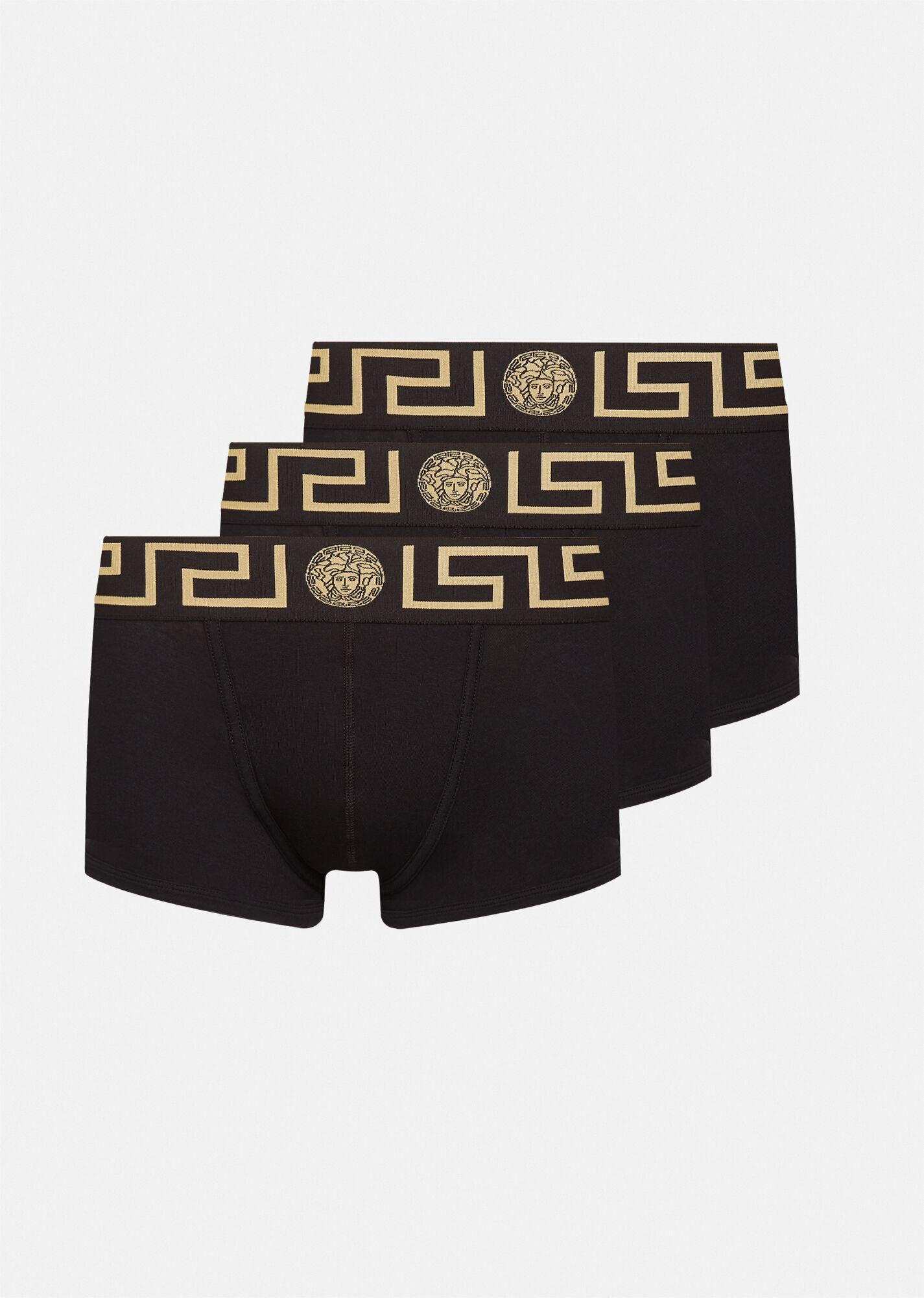 Versace Greca Border Trunks 3-pack in Black for Men | Lyst