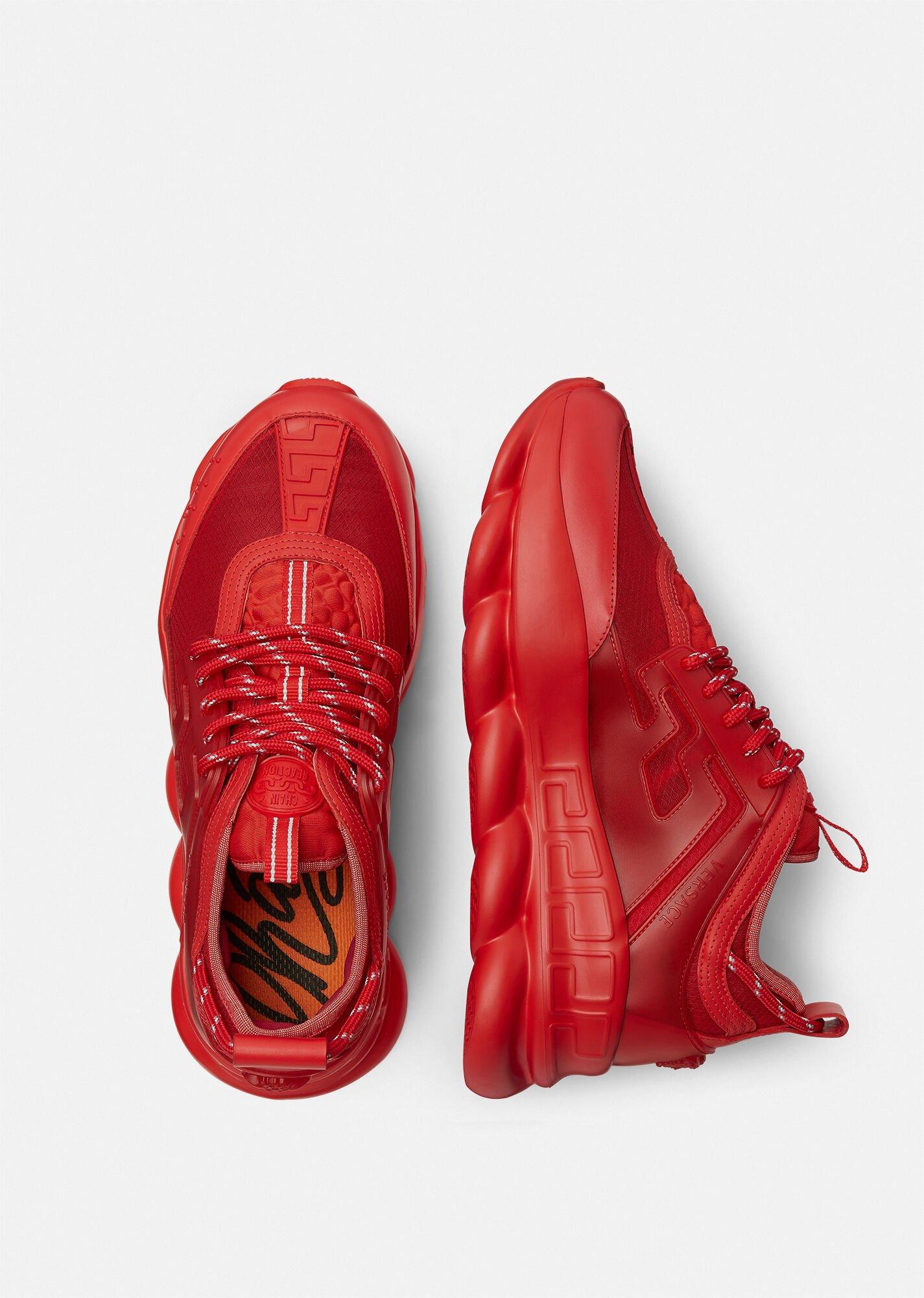 Versace Chain Reaction Sneakers in Red for Men | Lyst