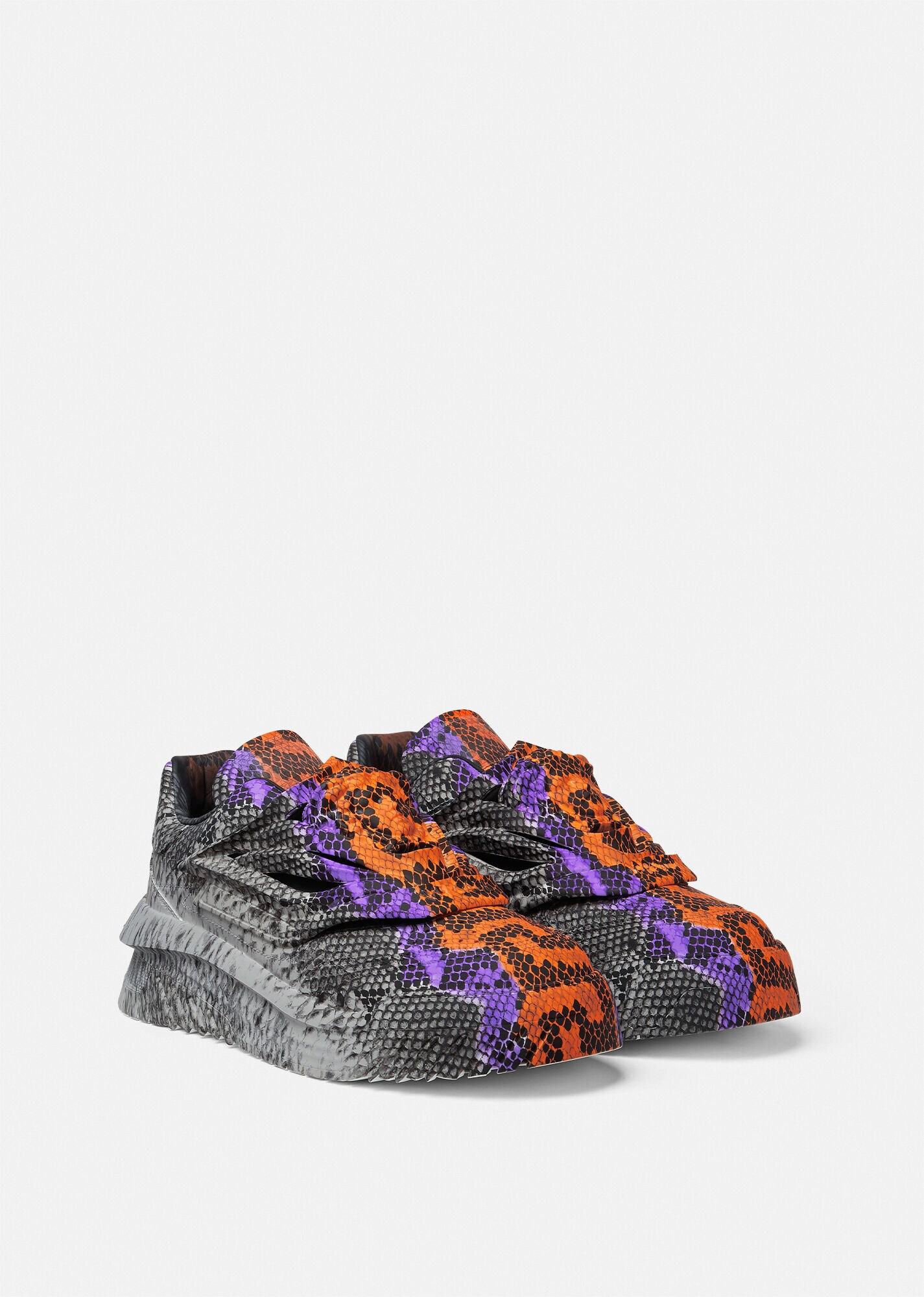 スニーカー VERSACE Multicolor leather Odissea sneakers Versace Multicolor Leather Odissea Sneakers In Black | ModeSens