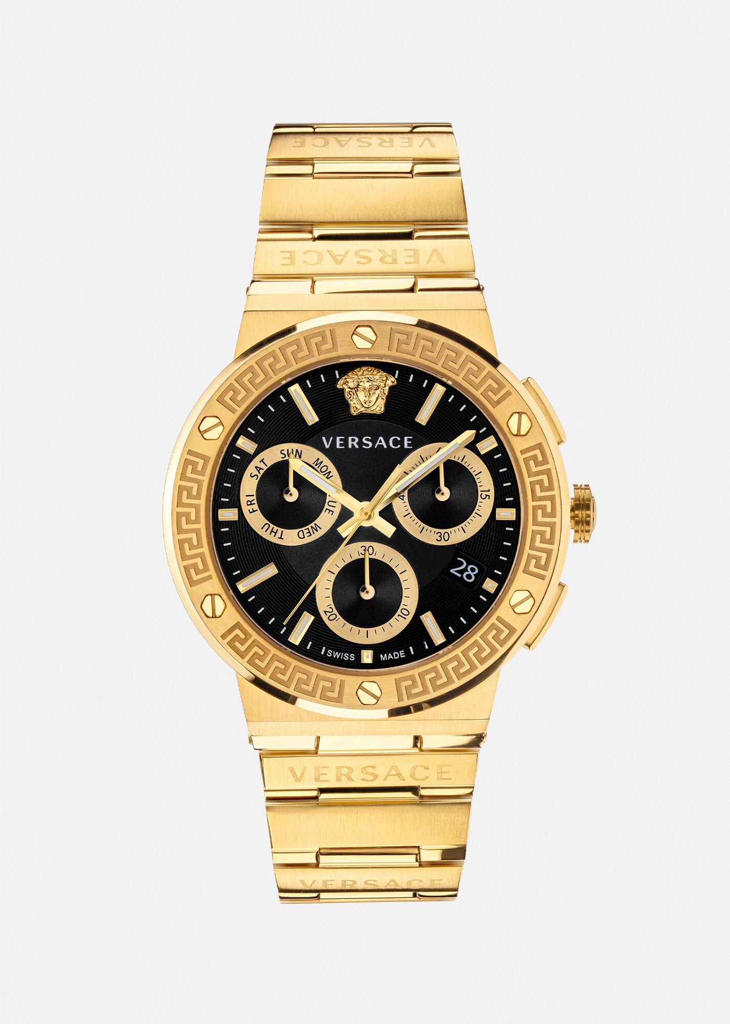 Versace Greca Logo Chrono Watch in Gold (Metallic) for Men Lyst