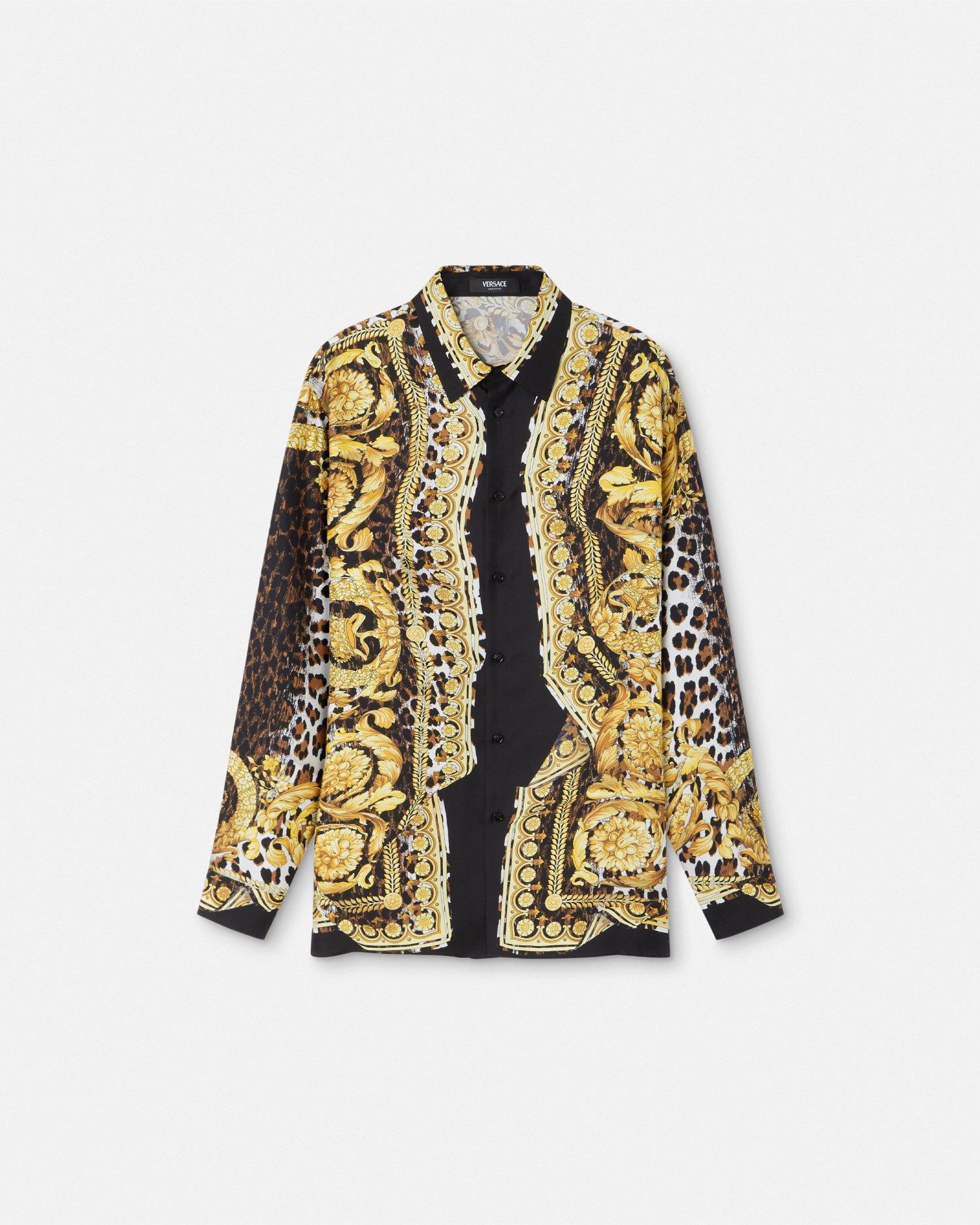 Versace Chemise En Soie Wild Barocco Illusion in Metallic for Men Lyst
