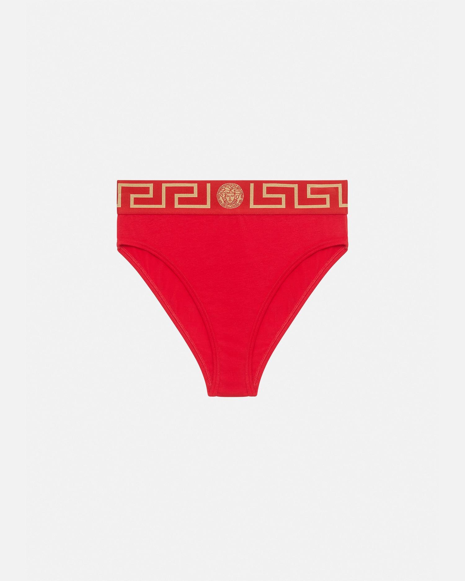 Red Greca Border Bralette by Versace Underwear on Sale