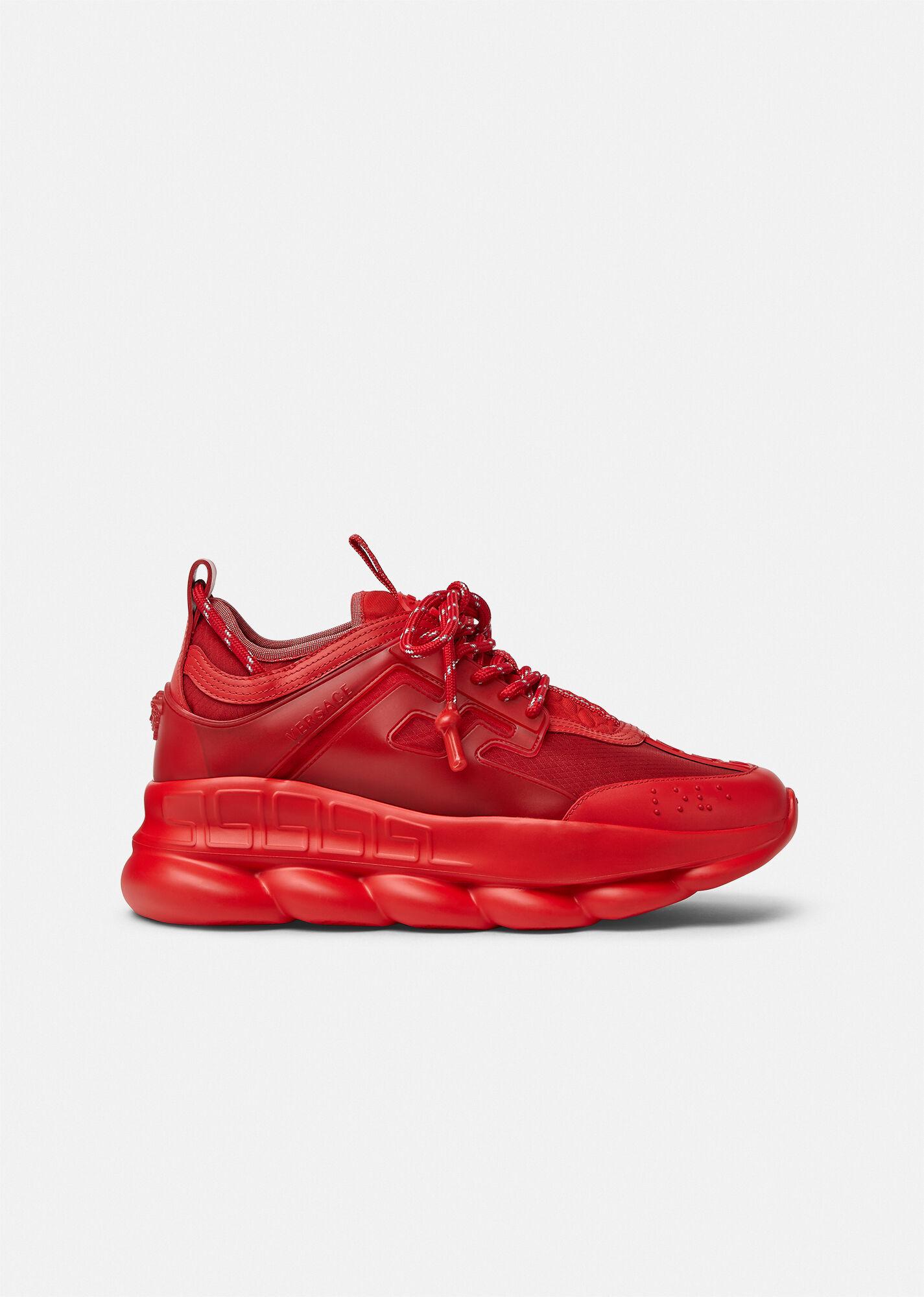 Versace Chain Reaction Sneakers in Red for Men | Lyst