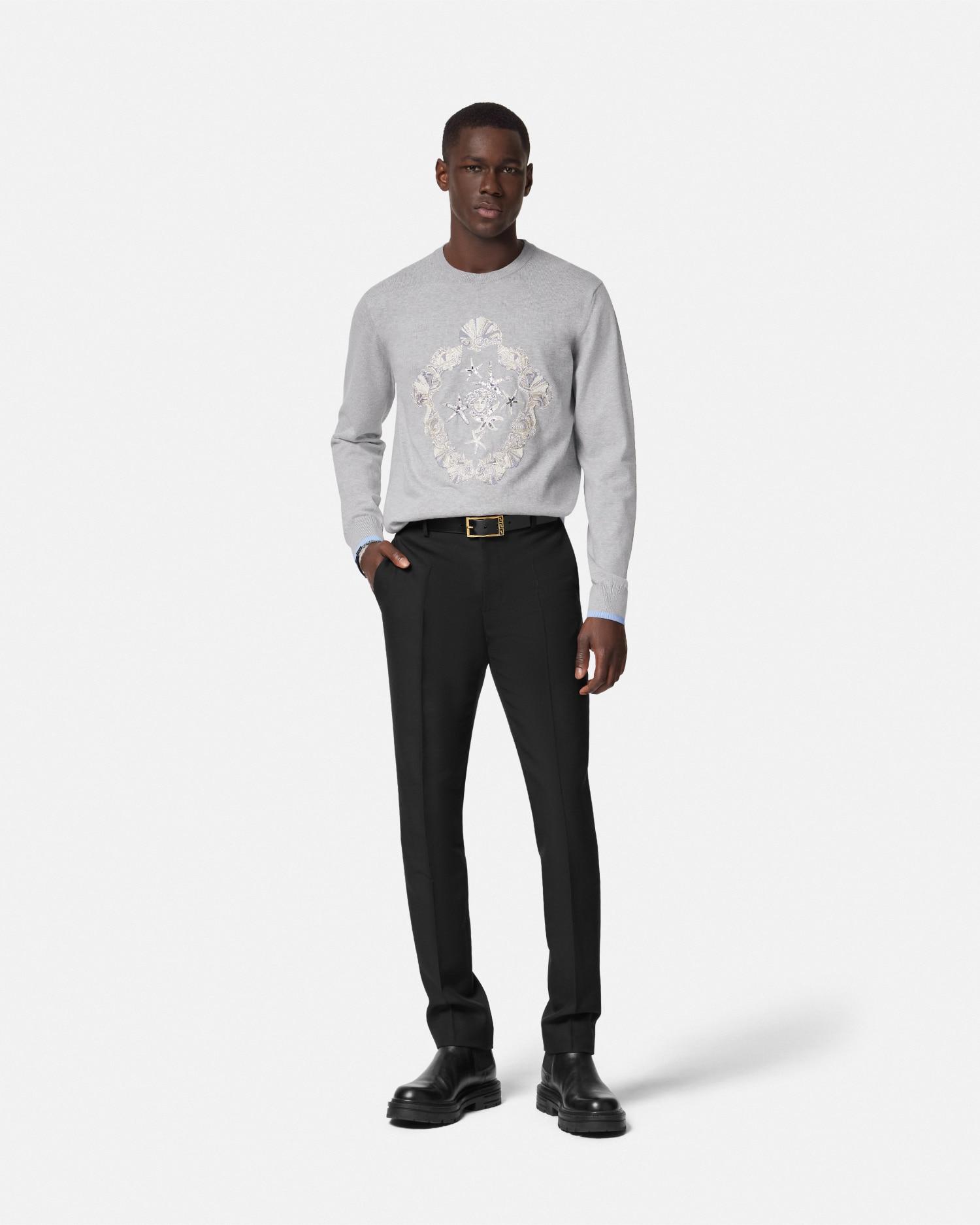 Versace Pull Shell Blasone Brode in Gray for Men Lyst