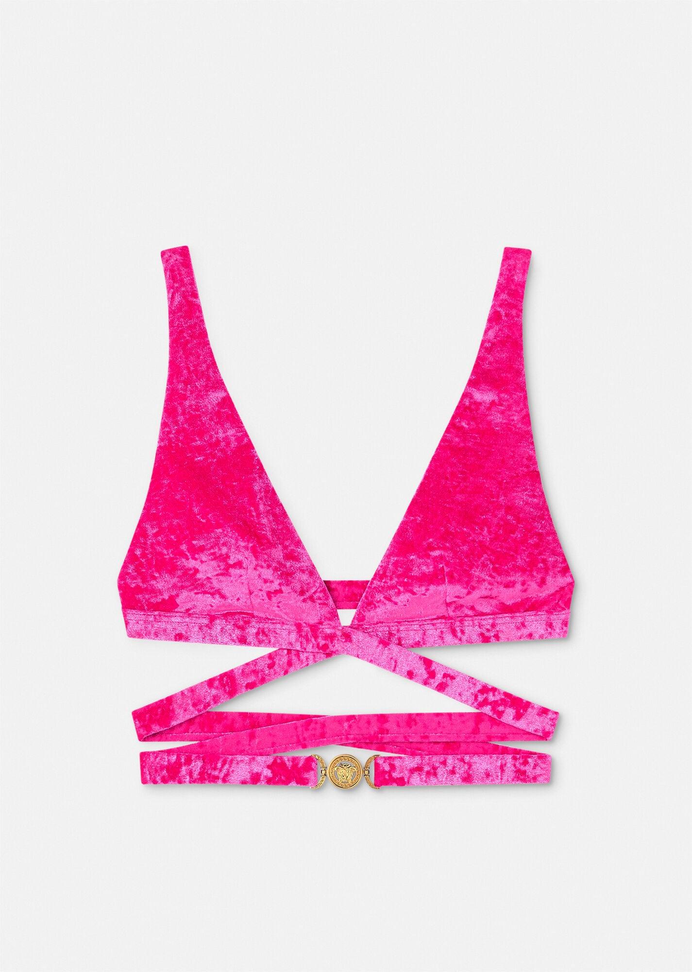 Versace Medusa Biggie Velvet Bikini Top in Pink Lyst