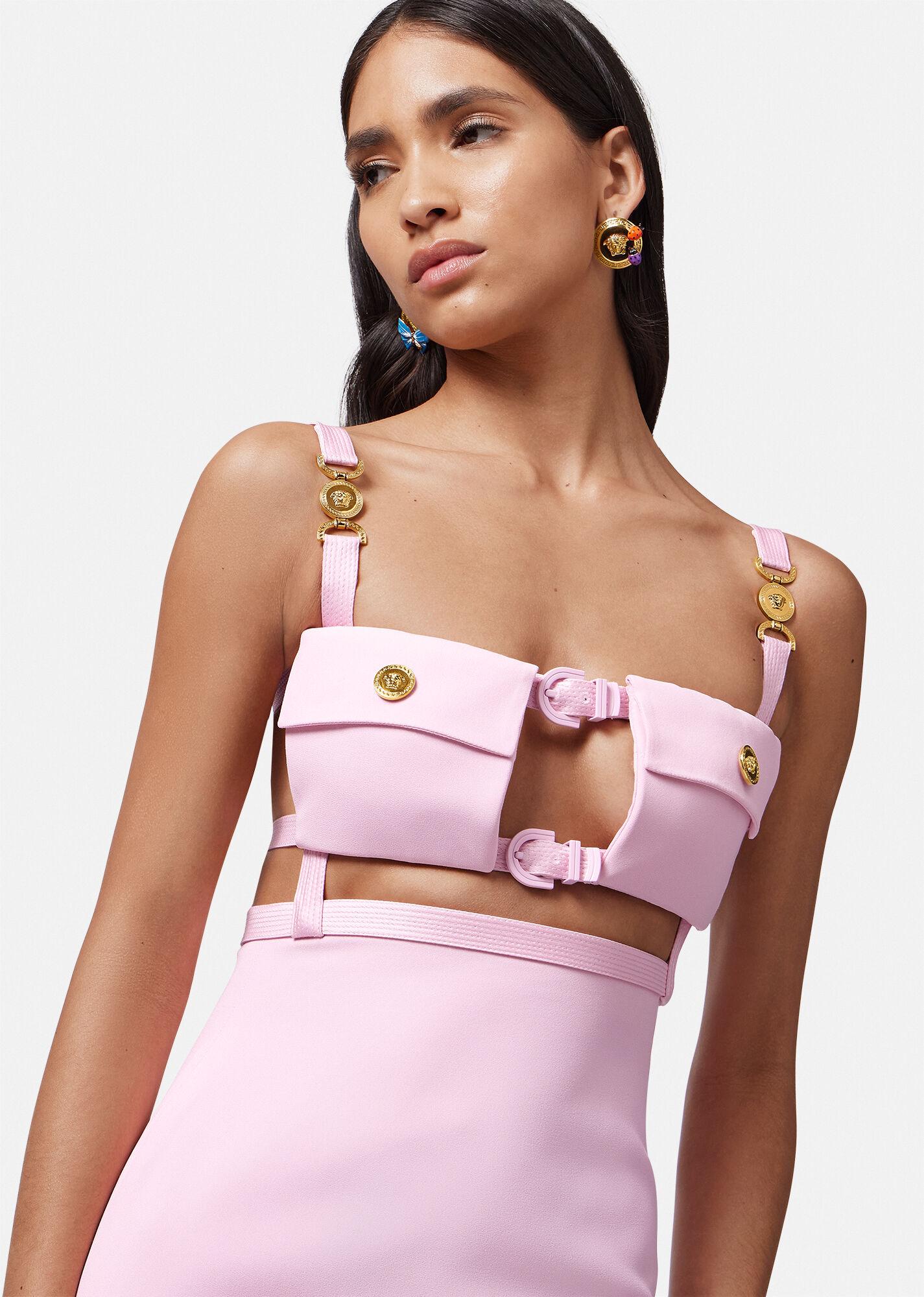 Versace Medusa '95 Cutout Mini Dress in Pink | Lyst
