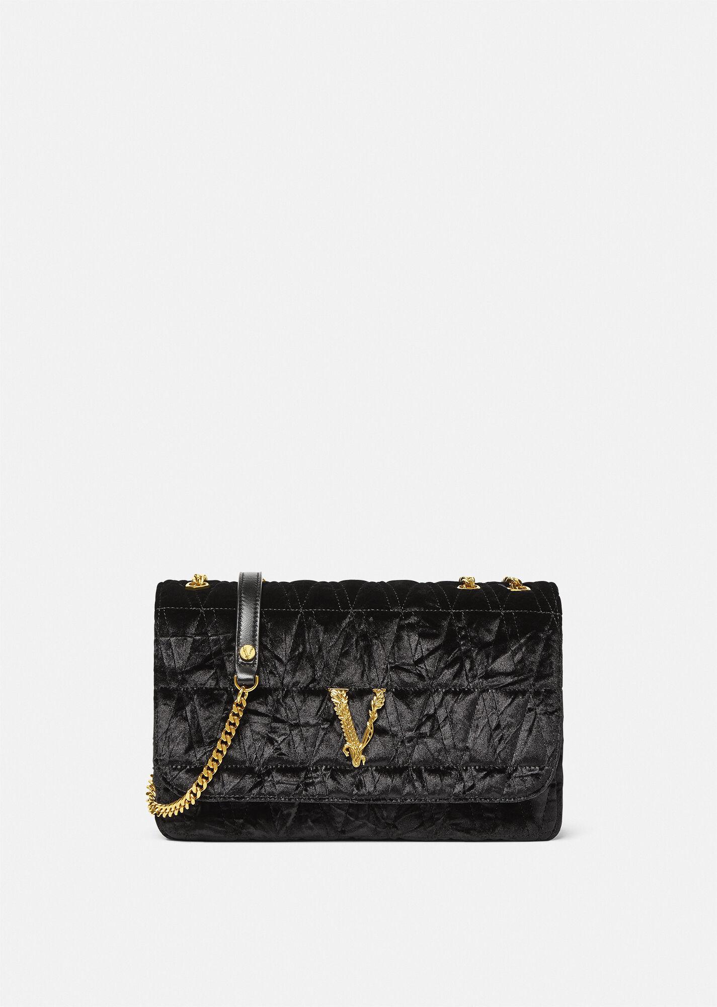 Versace Virtus Velvet Shoulder Bag in White Lyst