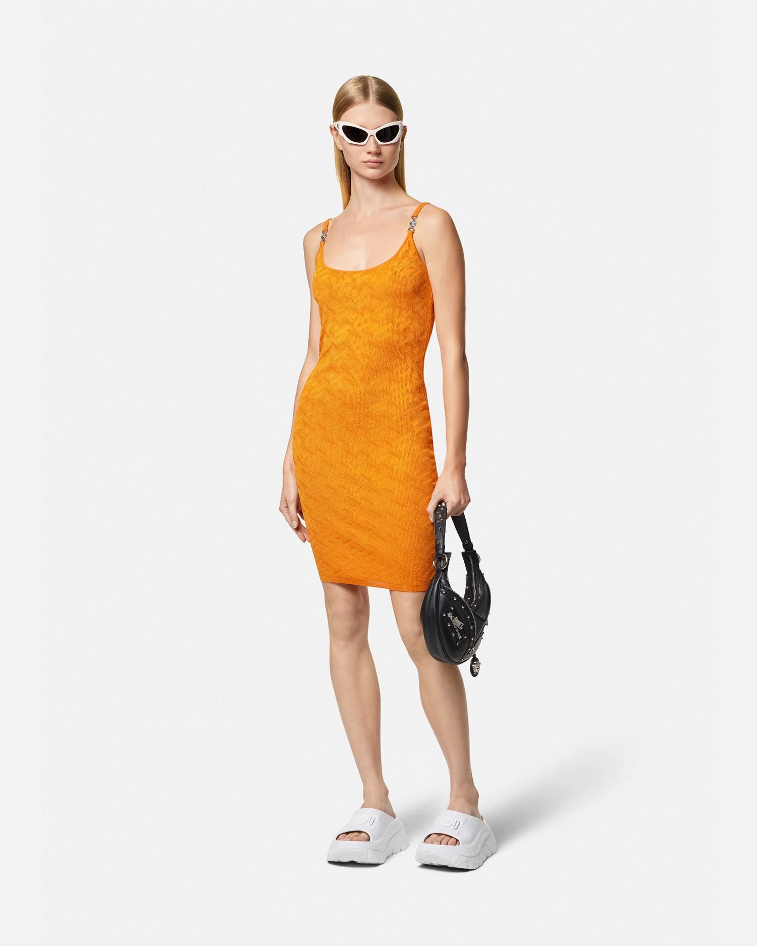 Versace Medusa 95 La Greca Mini Dress in Orange Lyst