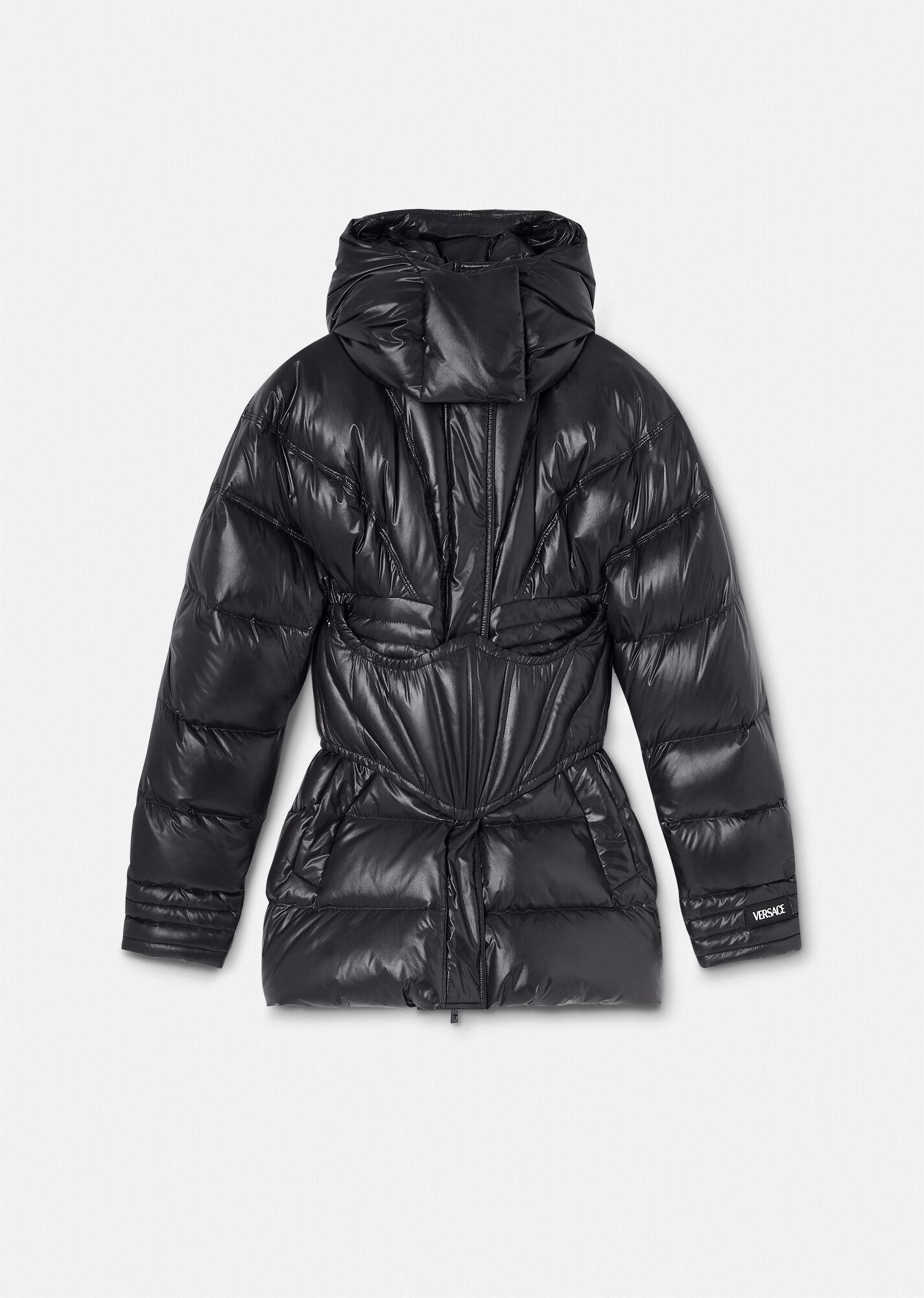 Versace Corset Puffer Jacket in Black Lyst