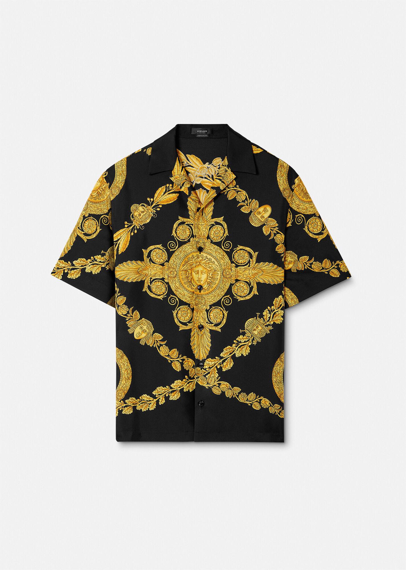 Versace Maschera Baroque Silk Shirt for Men | Lyst