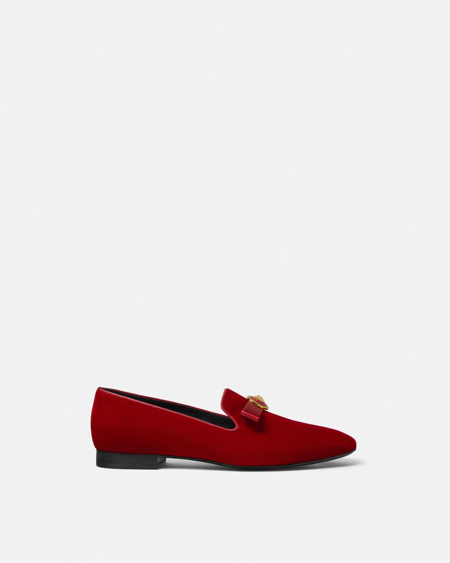 Versace Gianni Ribbon Velvet Slippers in Red Lyst UK