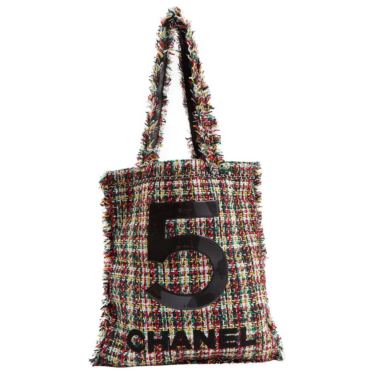 chanel tweed tote bag