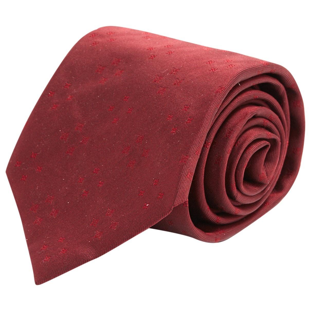 Louis Vuitton n Burgundy Silk Tie in Red for Men - Lyst