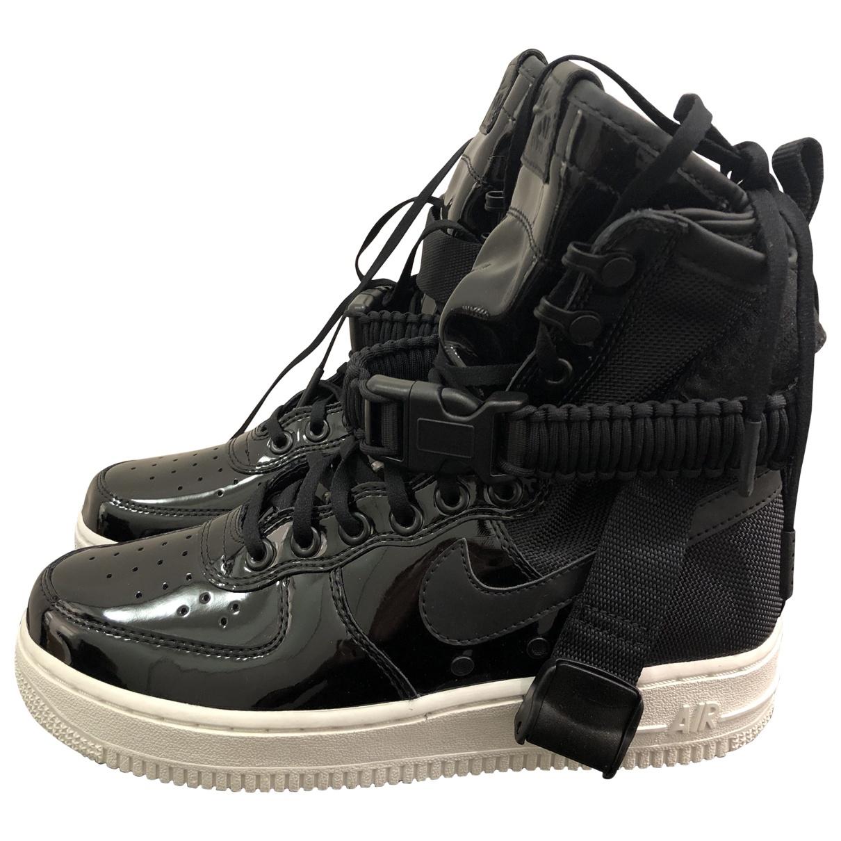 all black patent leather air force ones