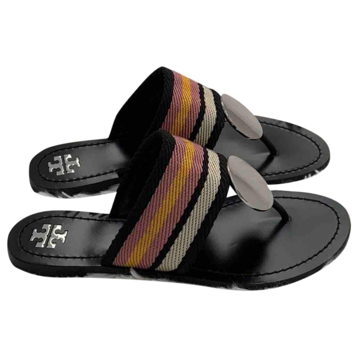 Tory Burch Leather Flip Flops in Black - Lyst