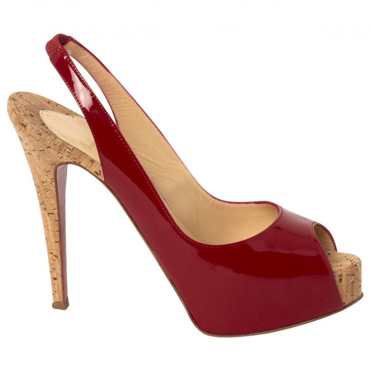 Lyst Christian Louboutin Patent Leather Court Shoes in Red