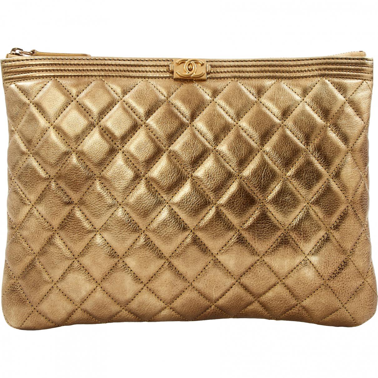 chanel gold clutch bag