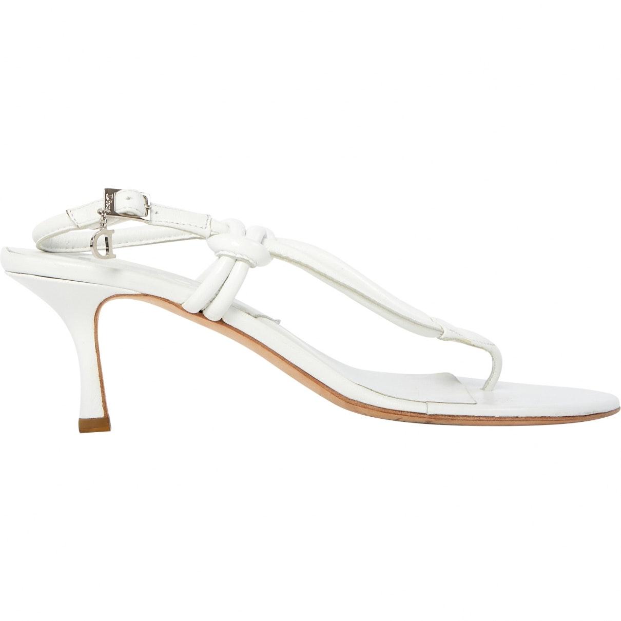 white leather stilettos