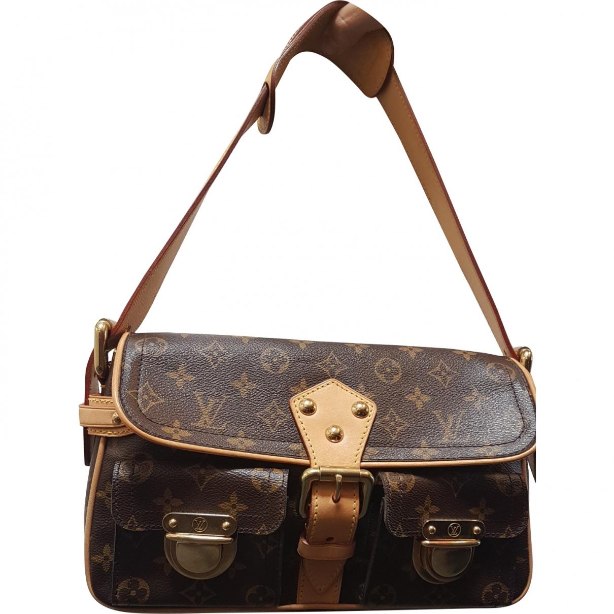 Louis Vuitton Pre-owned Hudson Brown Cloth Handbags in Brown - Lyst