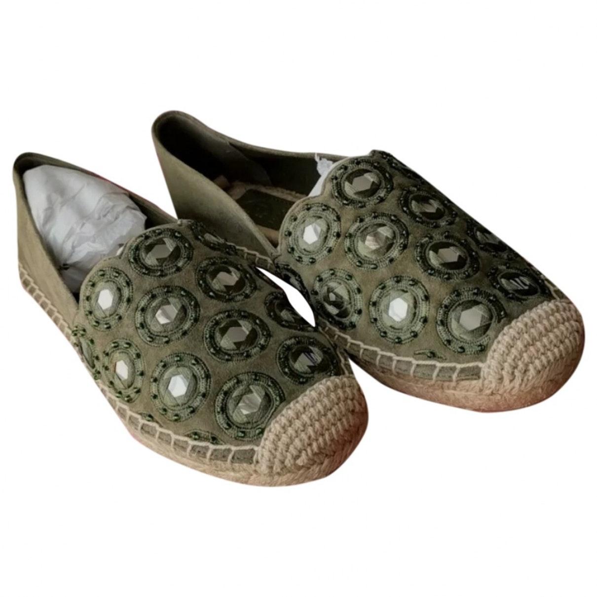Tory Burch Green Suede Espadrilles - Lyst